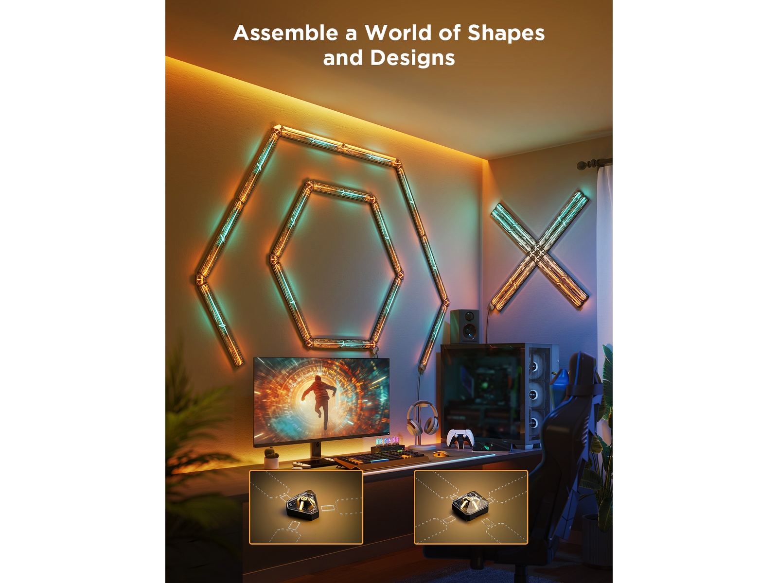 Govee Gaming Wall Light udvidelsessæt Led strips & underholdning