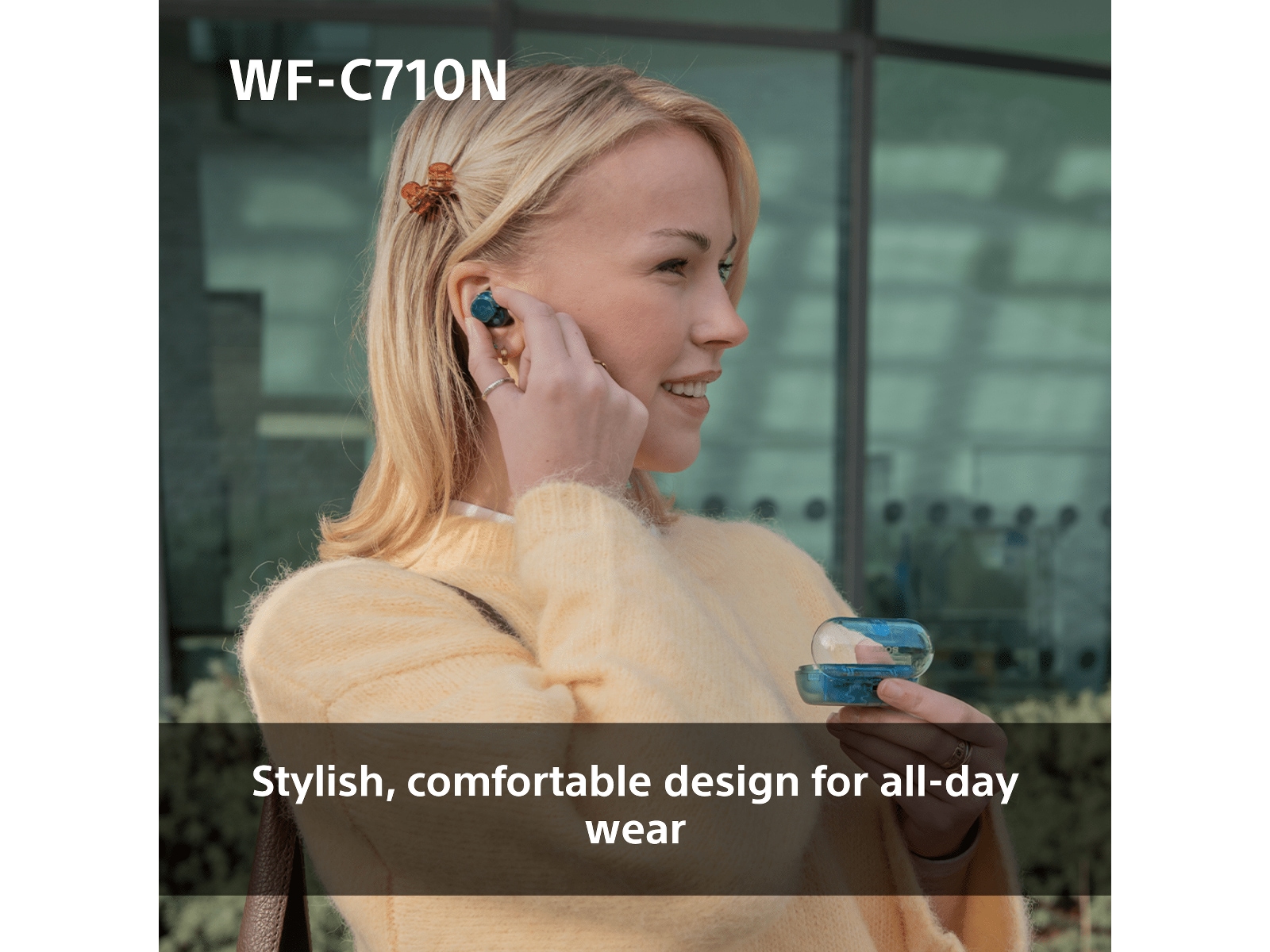 Sony WF-C710N Trådløse høretelefoner, Earbuds med mikrofon (blå) In-ear høretelefoner