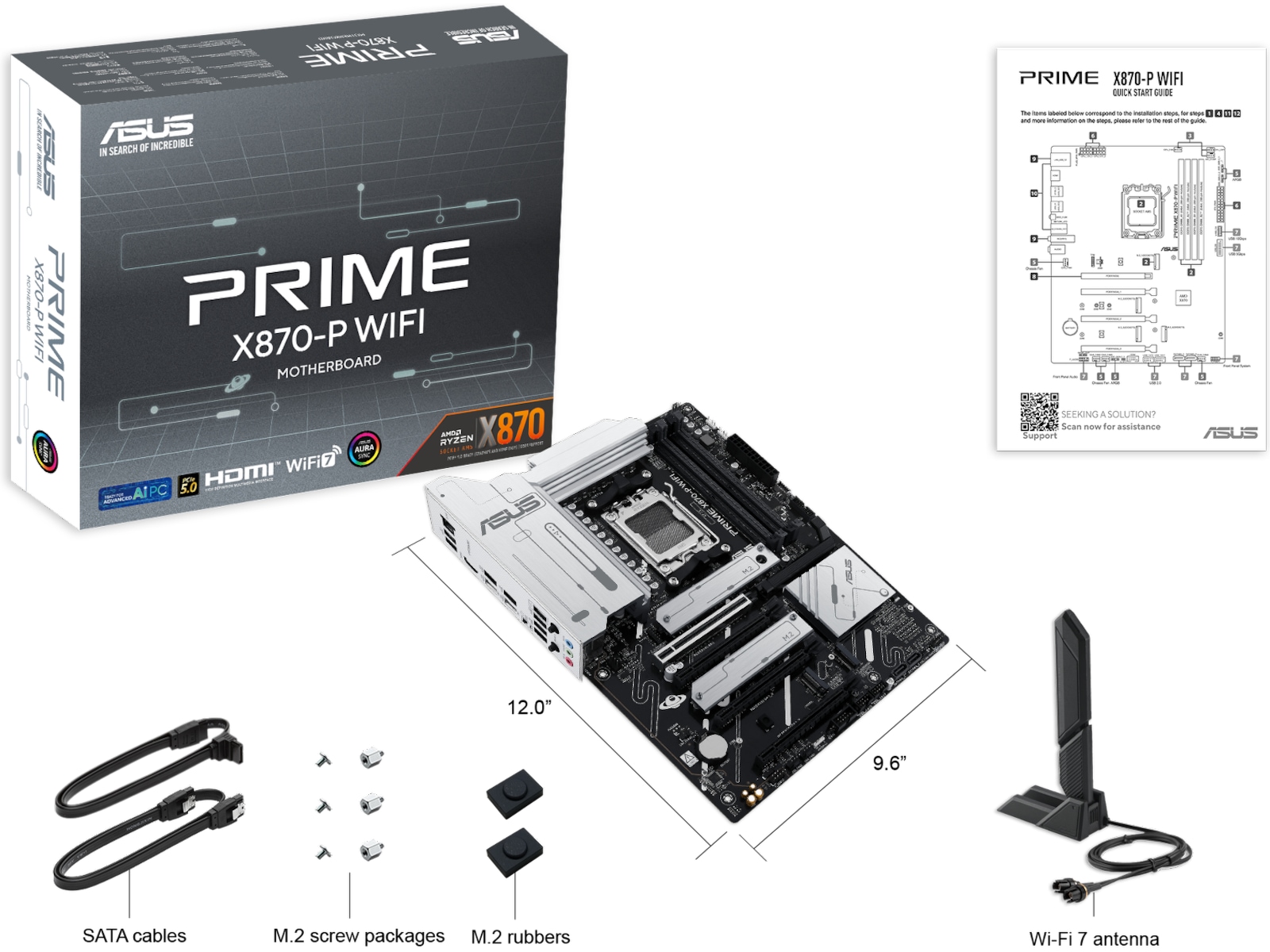 ASUS PRIME X870-P WIFI Bundkort AMD Socket