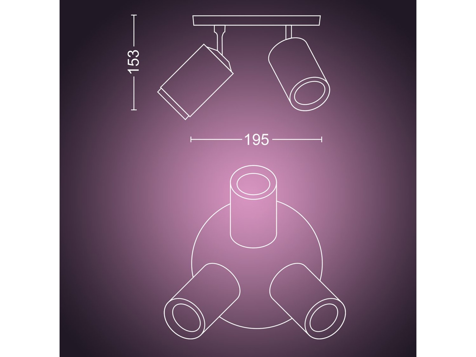 Philips Hue Fugato med tre spots (hvid) Loftlampe