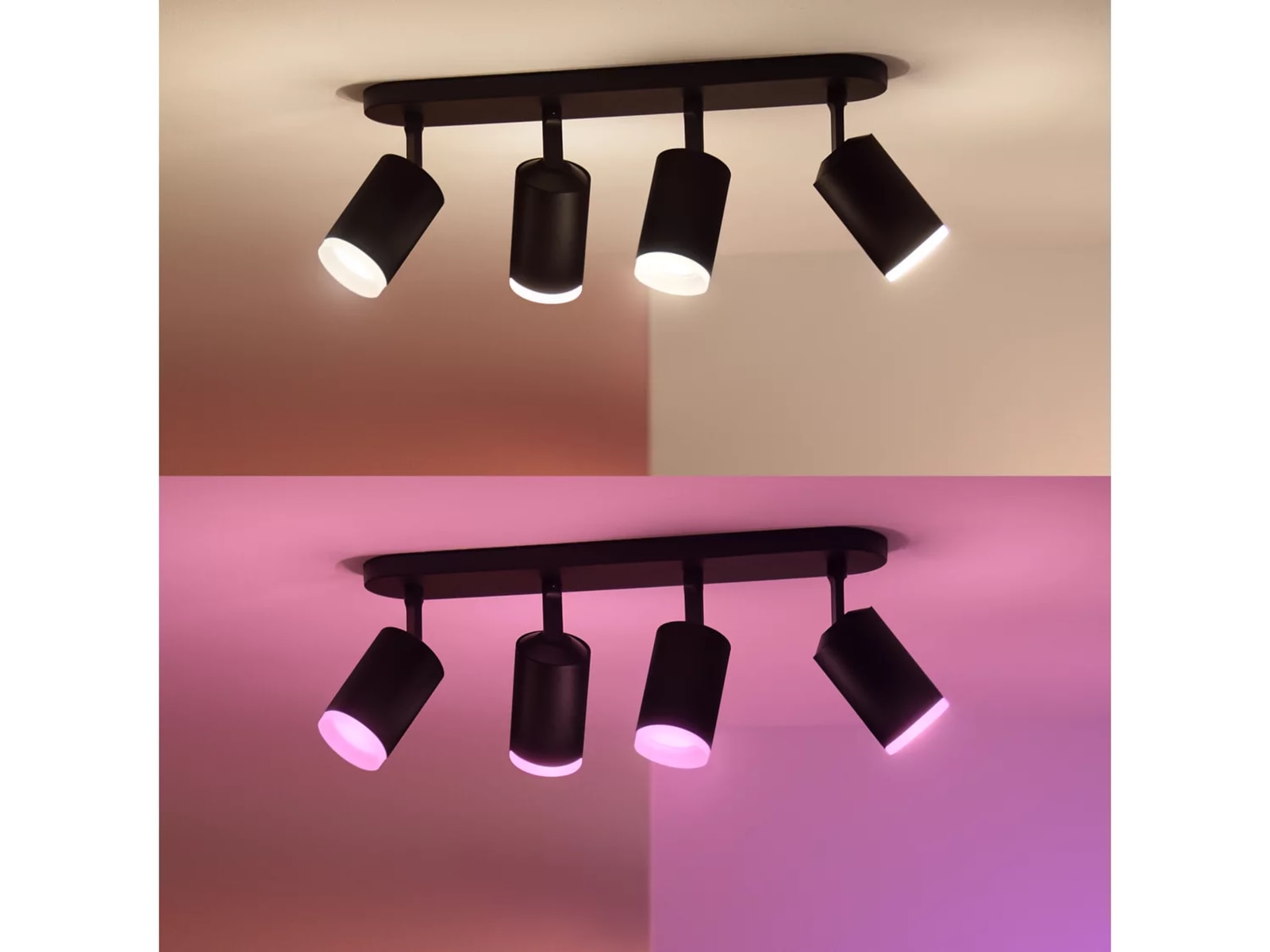 Philips Hue Fugato med fire spots (sort) Loftlampe