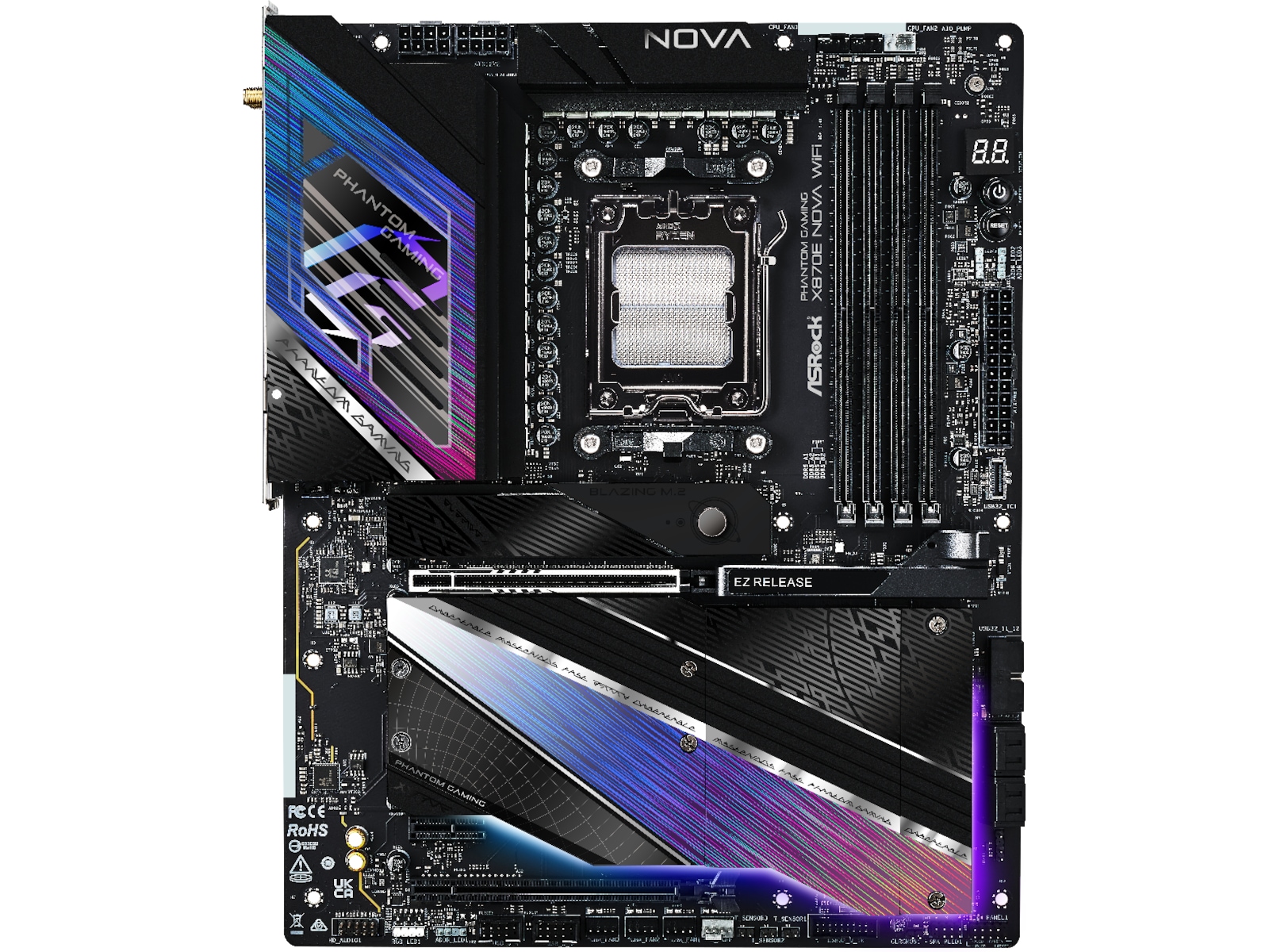 ASRock X870E Phantom Gaming Nova WiFi Bundkort AMD Socket