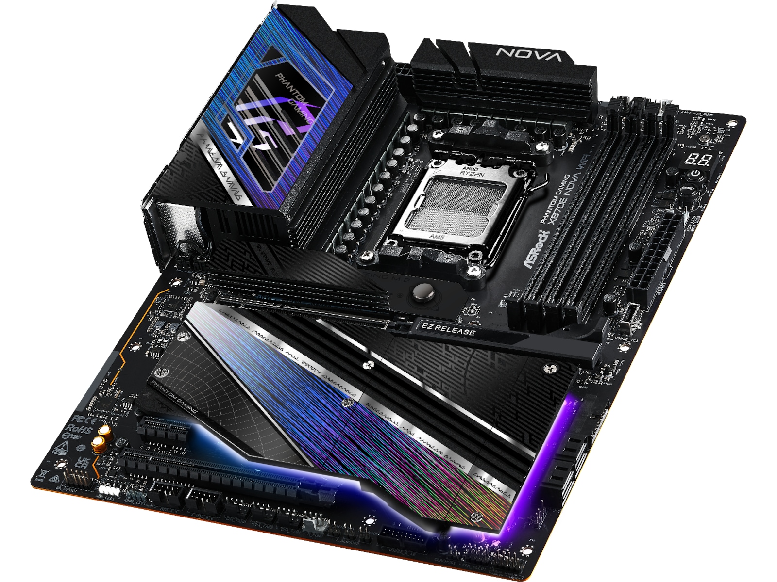 ASRock X870E Phantom Gaming Nova WiFi Bundkort AMD Socket