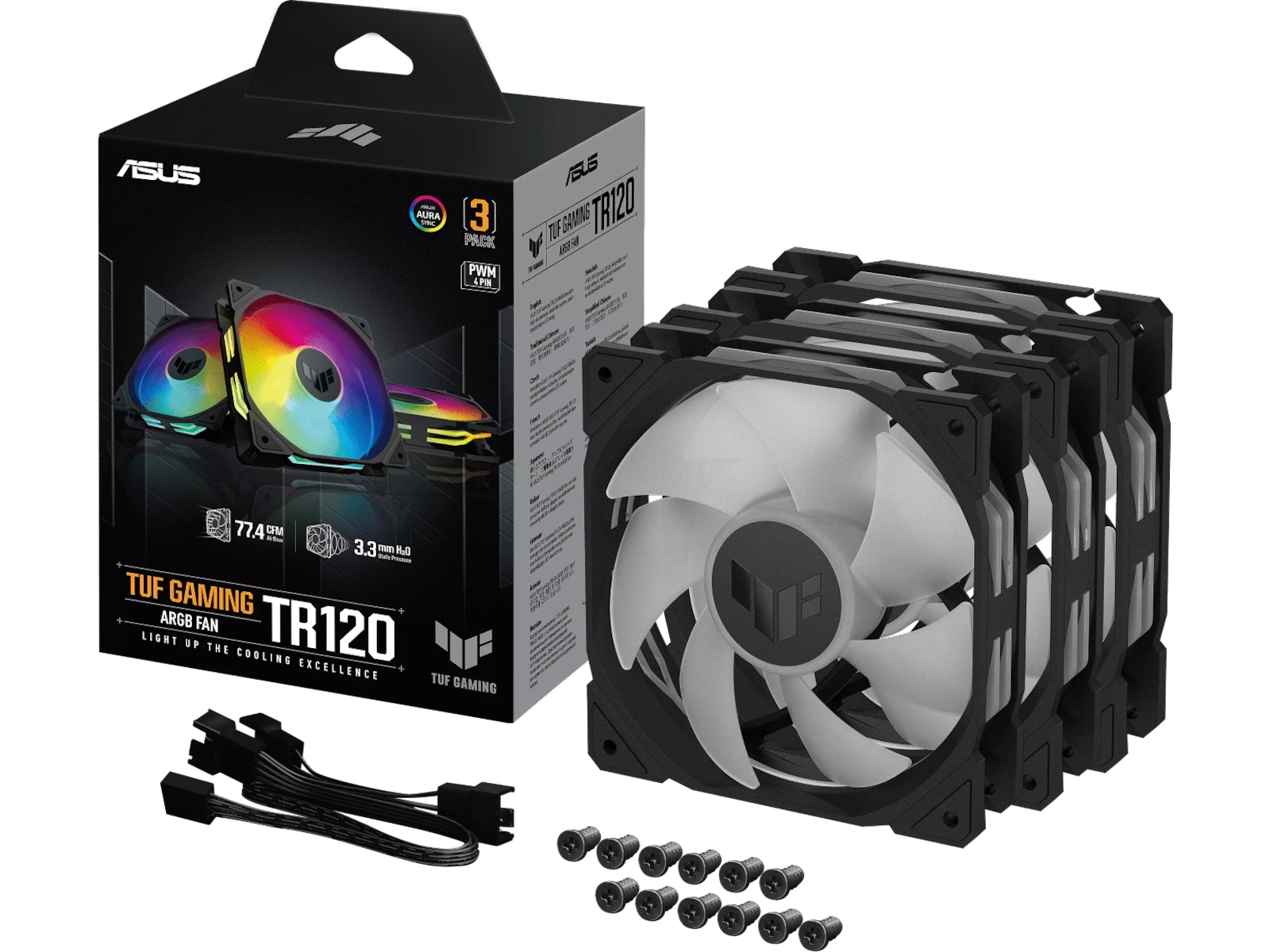 Asus TUF Gaming TR120 ARGB Ventilator 3pk (sort) Blæsere