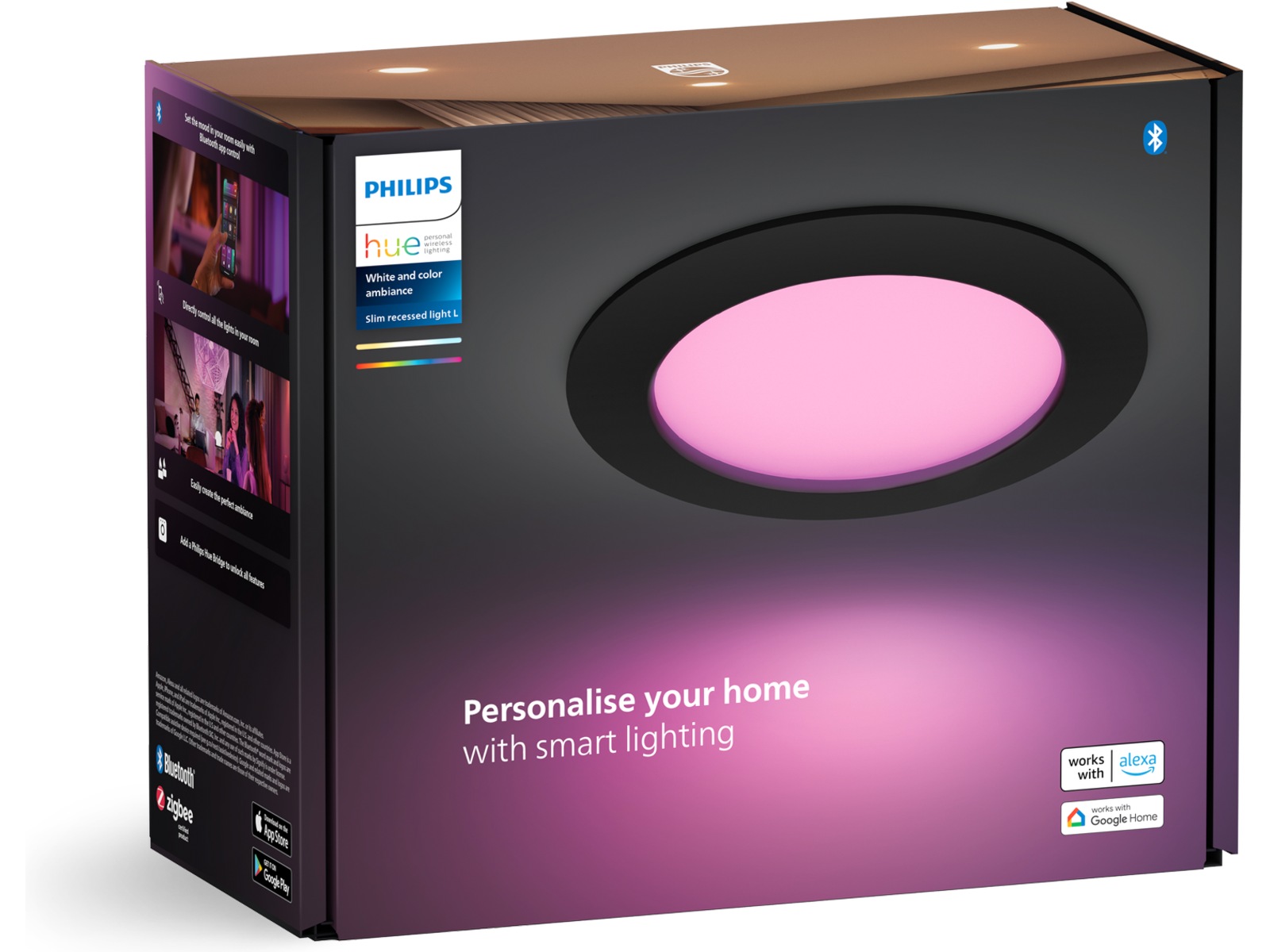Philips Hue Slim indbygningsspot 170 mm (sort) Loftlampe