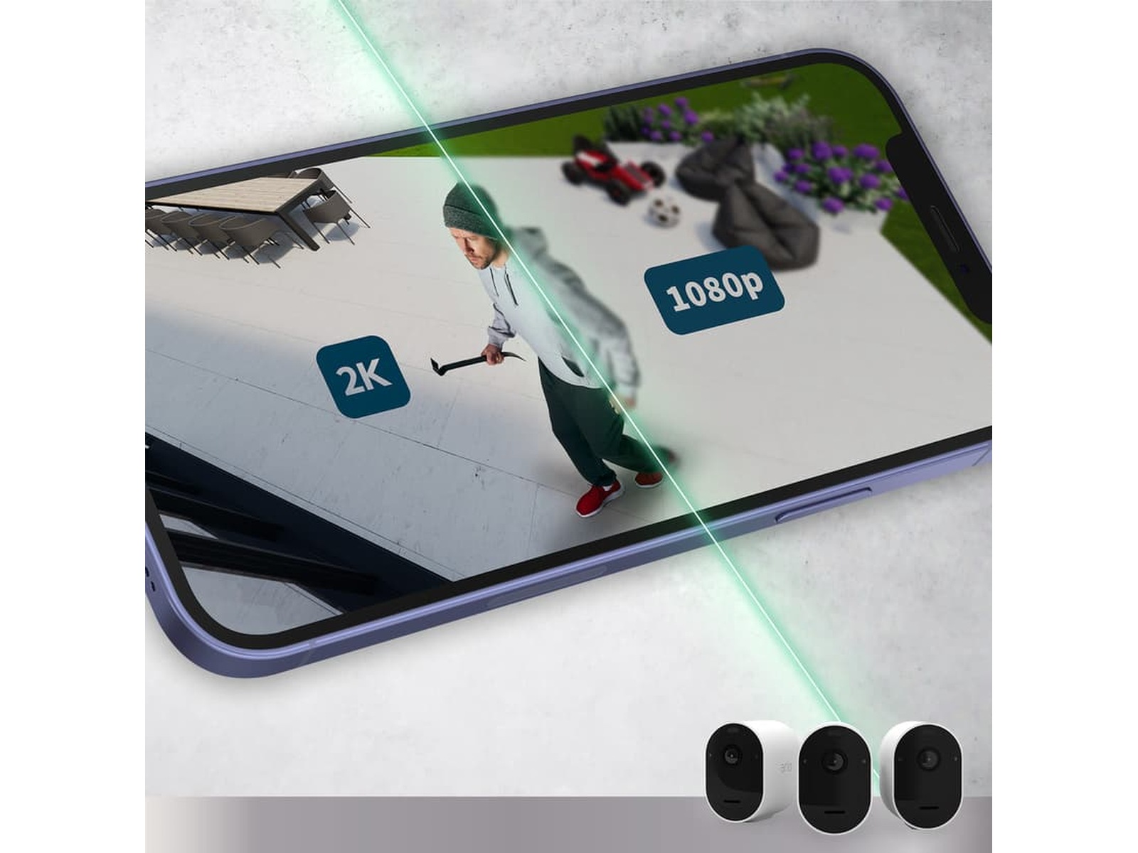 Arlo Pro 5 2K sikkerhedskamera 4-pak (hvid) Overvågningskameraer