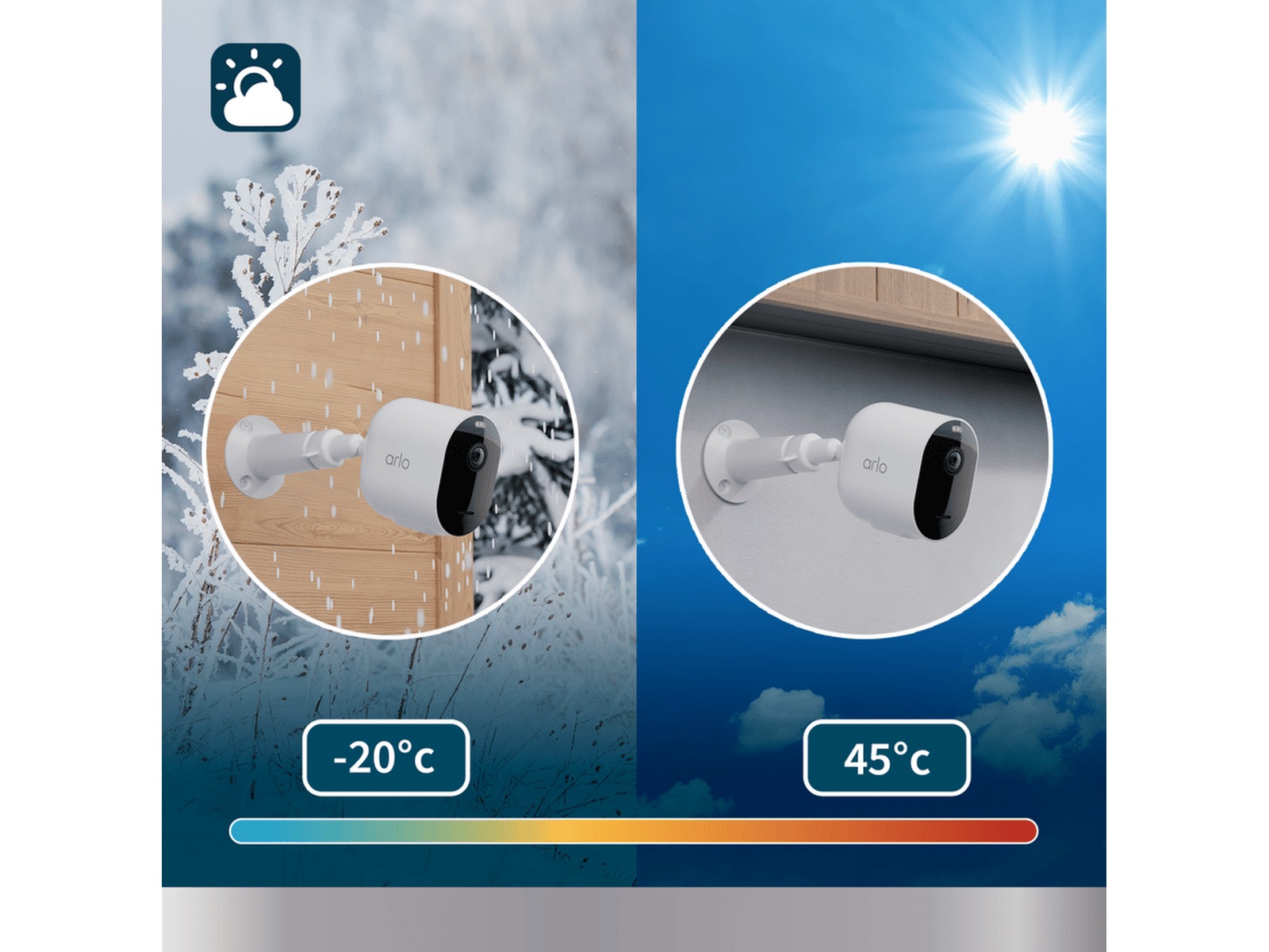 Arlo Pro 5 2K sikkerhedskamera 4-pak (hvid) Overvågningskameraer