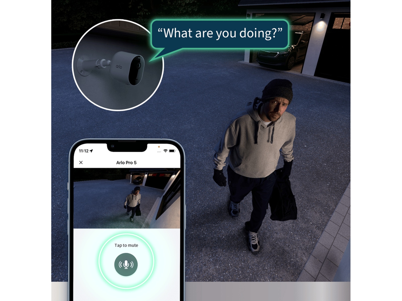 Arlo Pro 5 2K sikkerhedskamera 4-pak (hvid) Overvågningskameraer