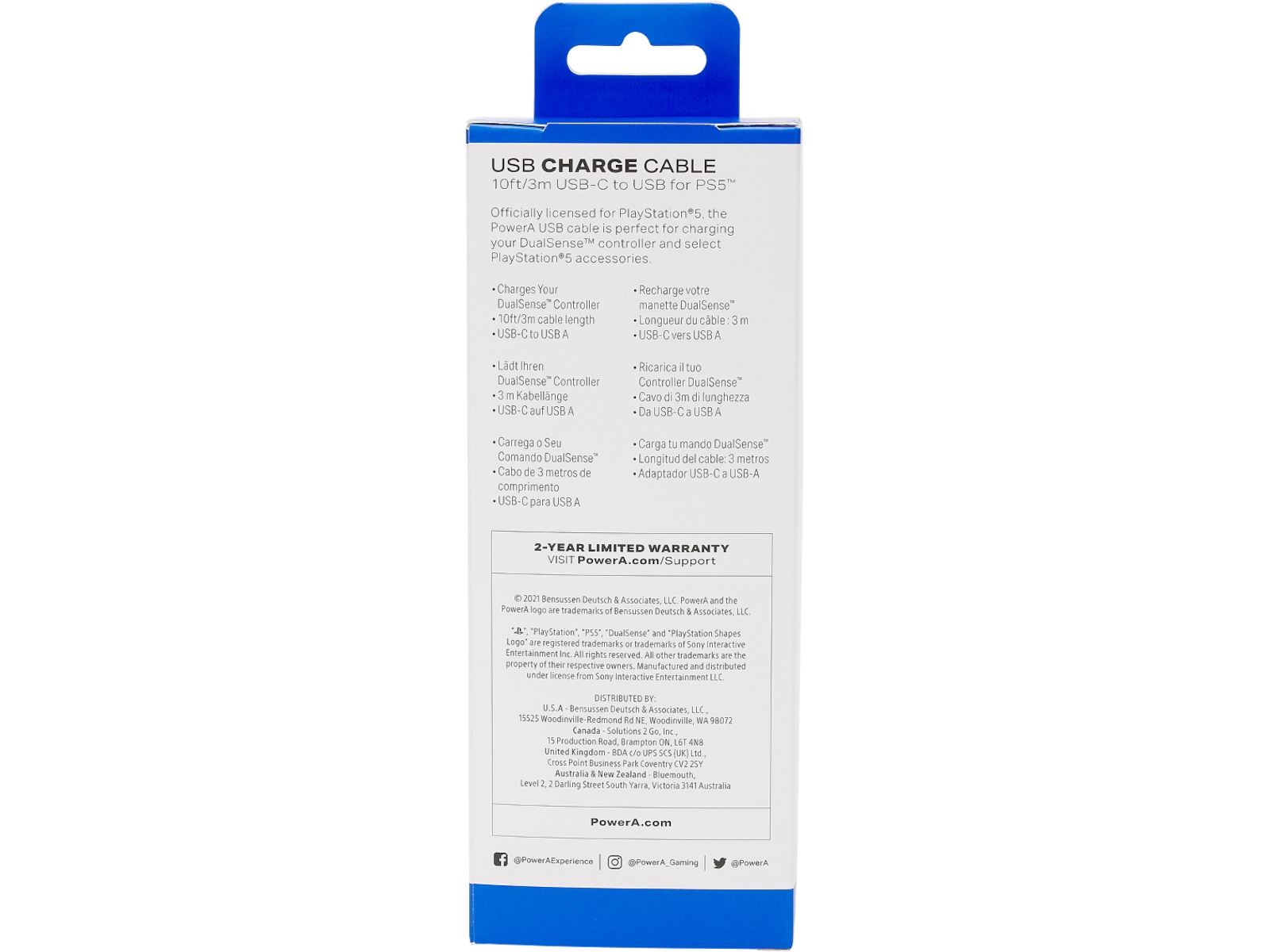 PowerA USB-C kabel til PS5 (sort/hvid) USB-kabler