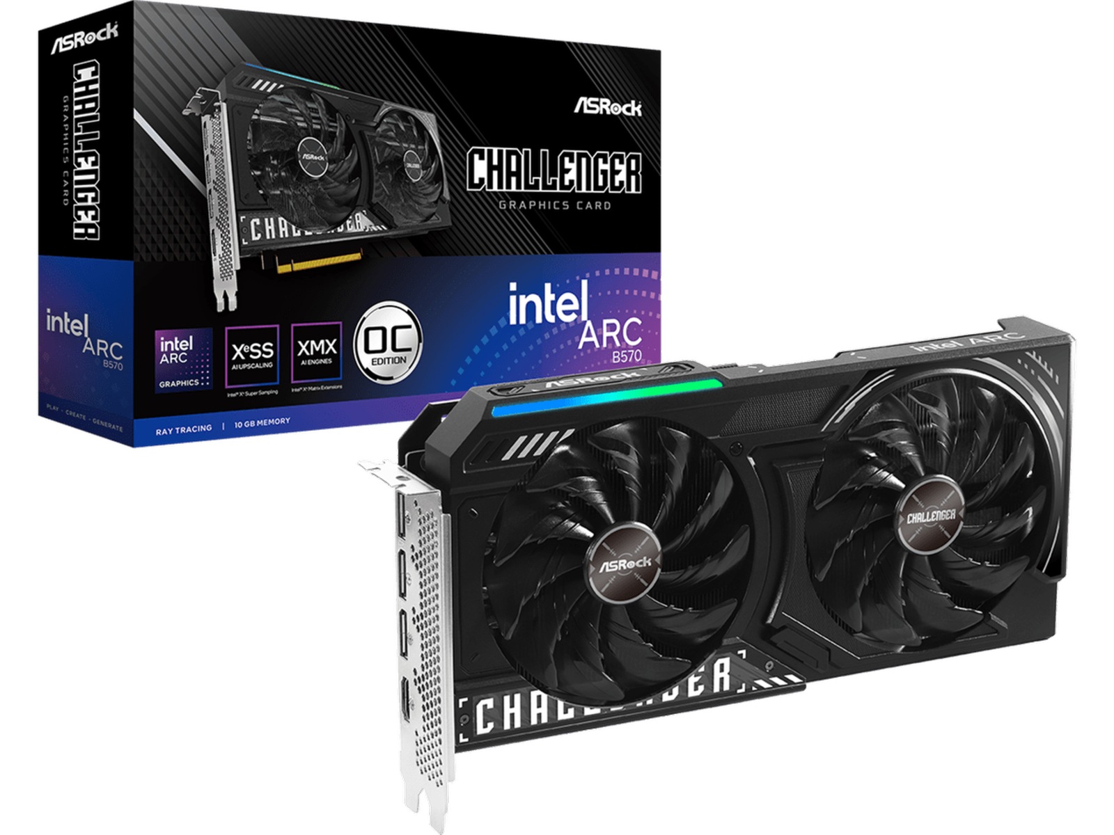 ASRock Intel Arc B570 Challenger OC Grafikkort