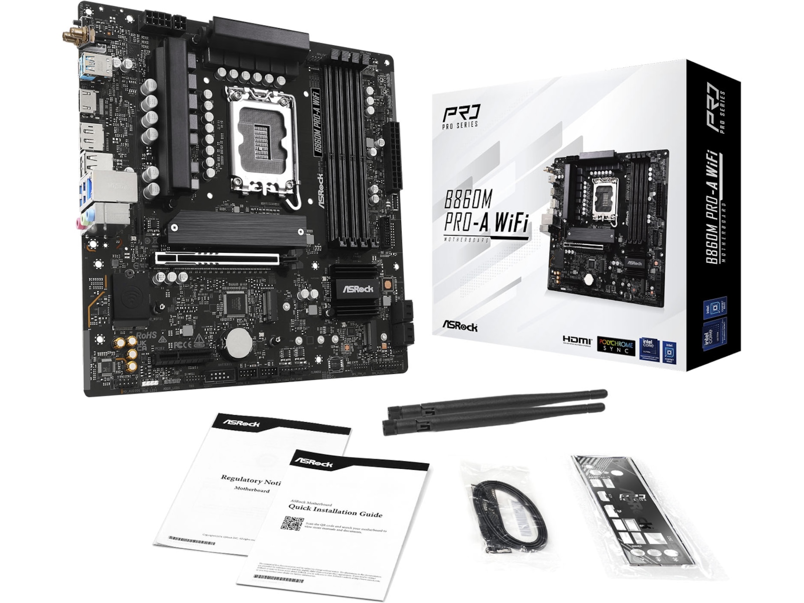 ASRock B860M Pro-A WiFi Bundkort Intel Socket