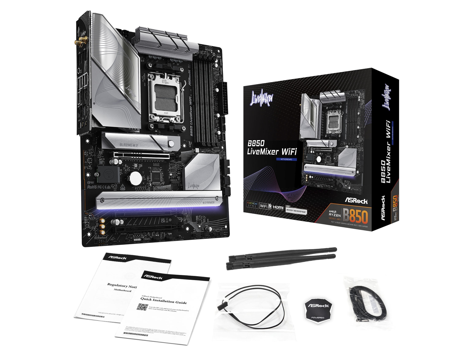 ASRock B850 LiveMixer WiFi Bundkort AMD Socket