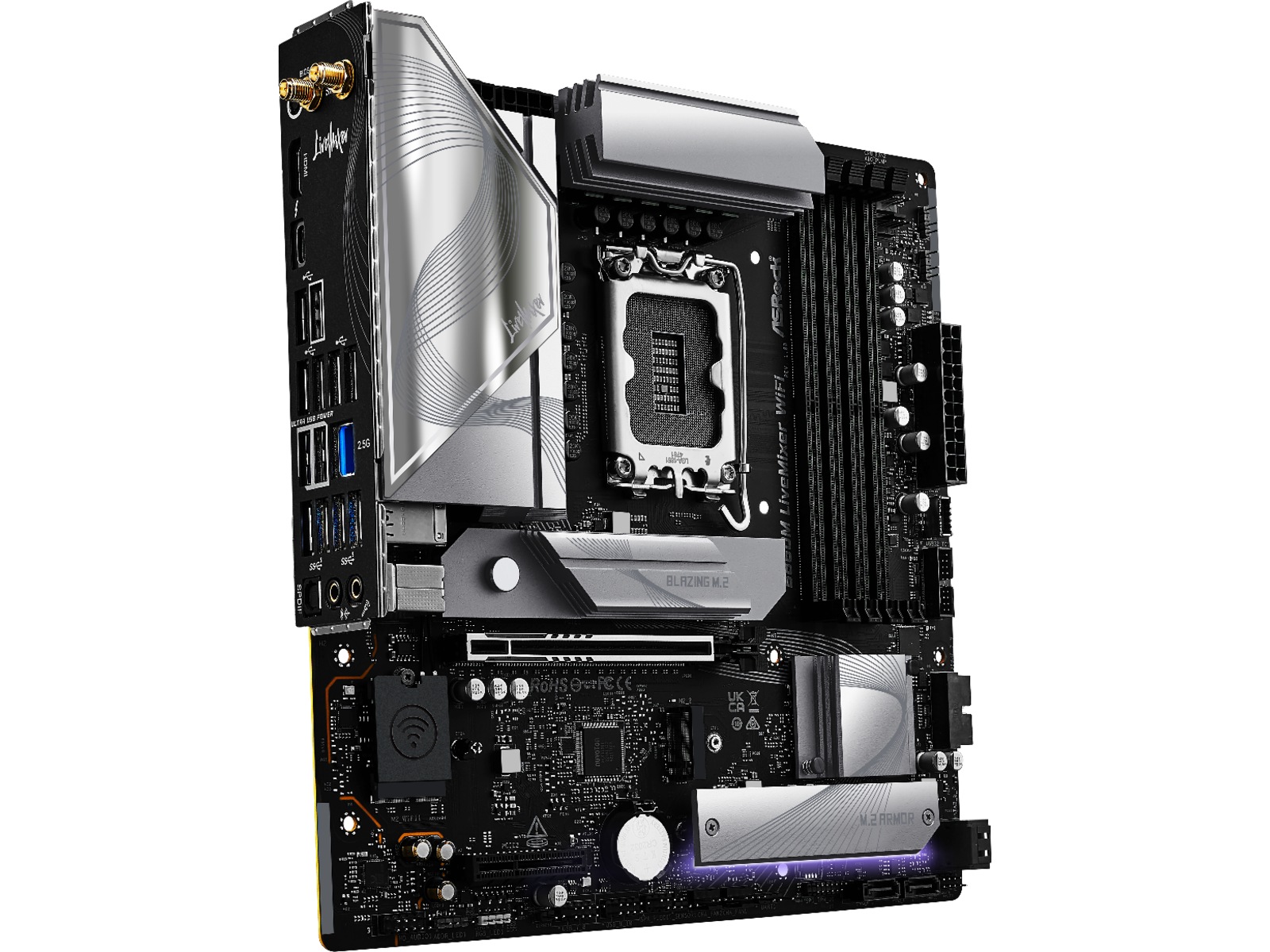 ASRock B860M LiveMixer WiFi Bundkort Intel Socket