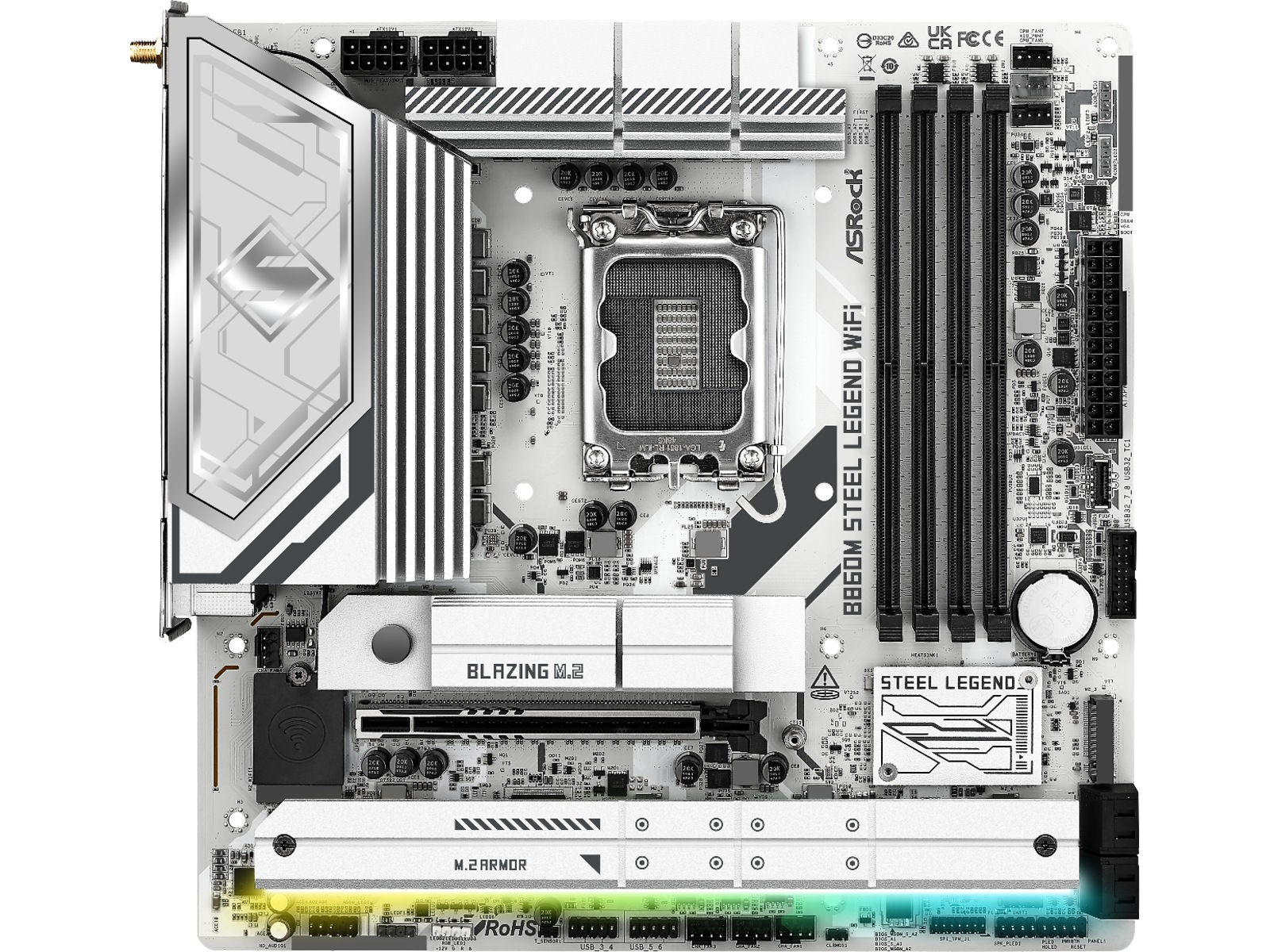 ASRock B860M Steel Legend WiFi Bundkort Intel Socket