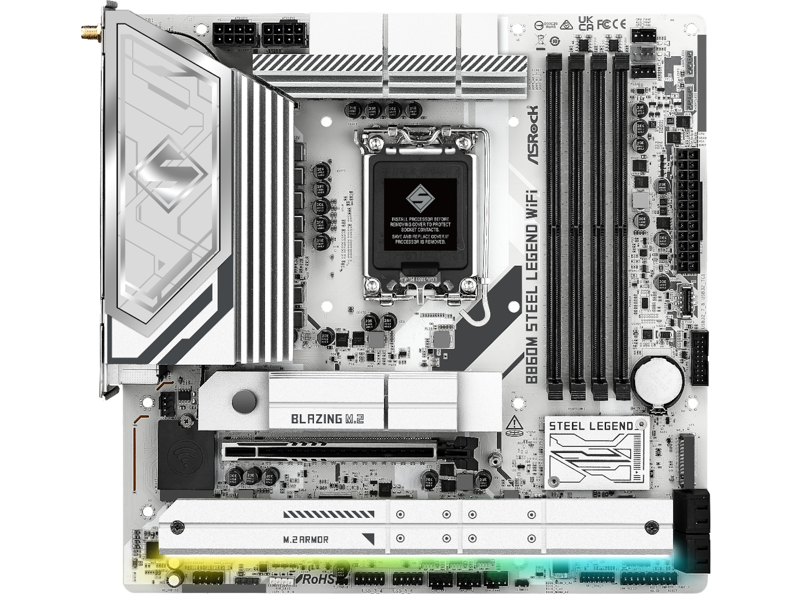 ASRock B860M Steel Legend WiFi Bundkort Intel Socket