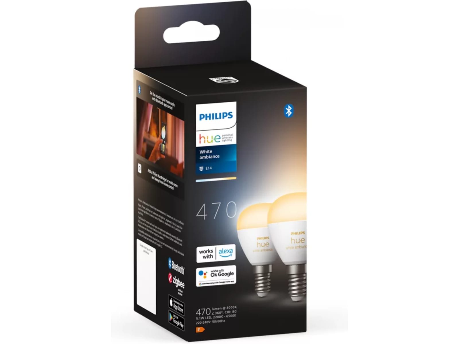 Philips Hue WA 4,3W Luster E14 pære 2PK LED-pærer & elpærer