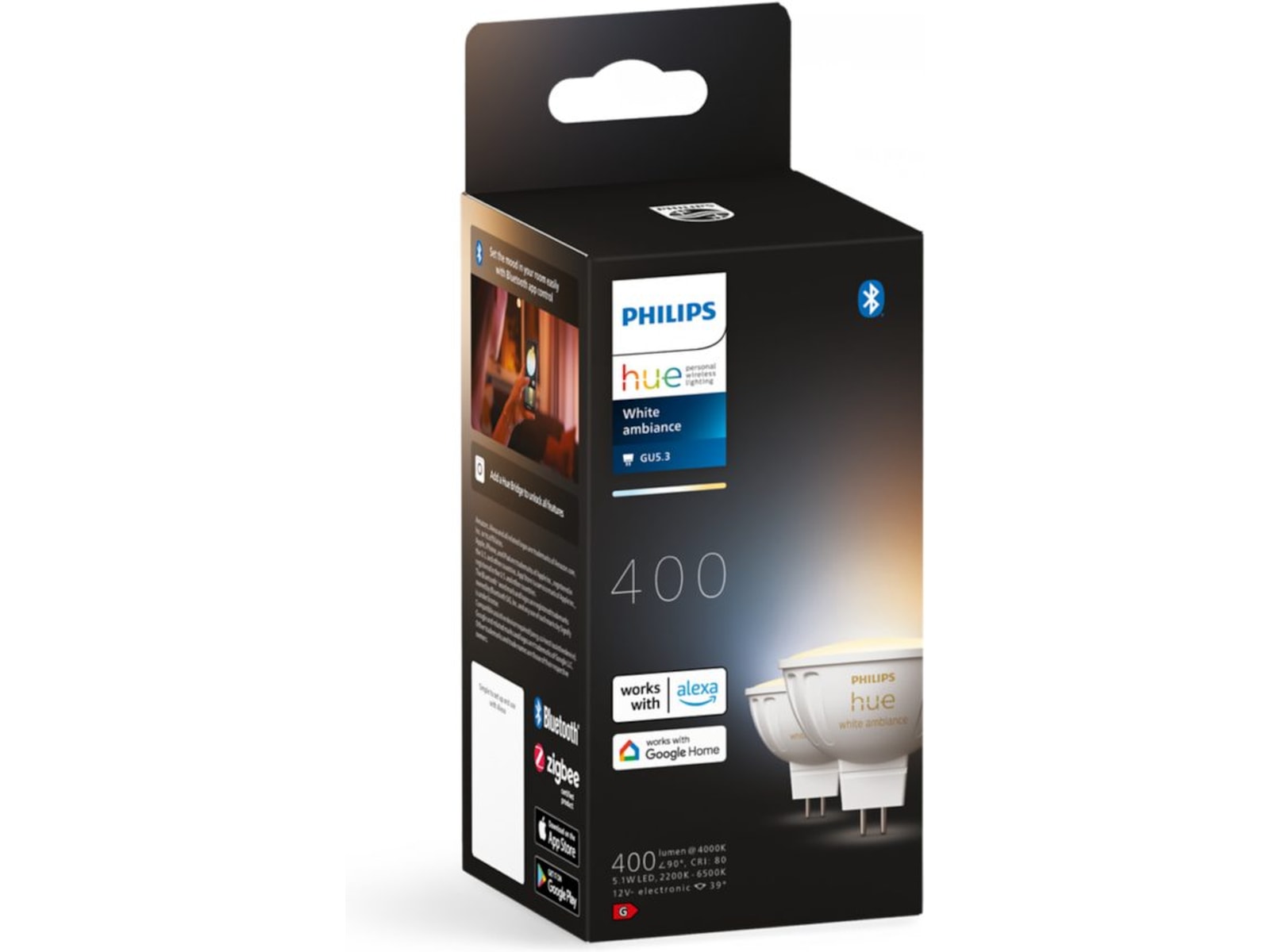 Philips Hue WA 4.7W 12V MR16 pære 2PK LED-pærer & elpærer