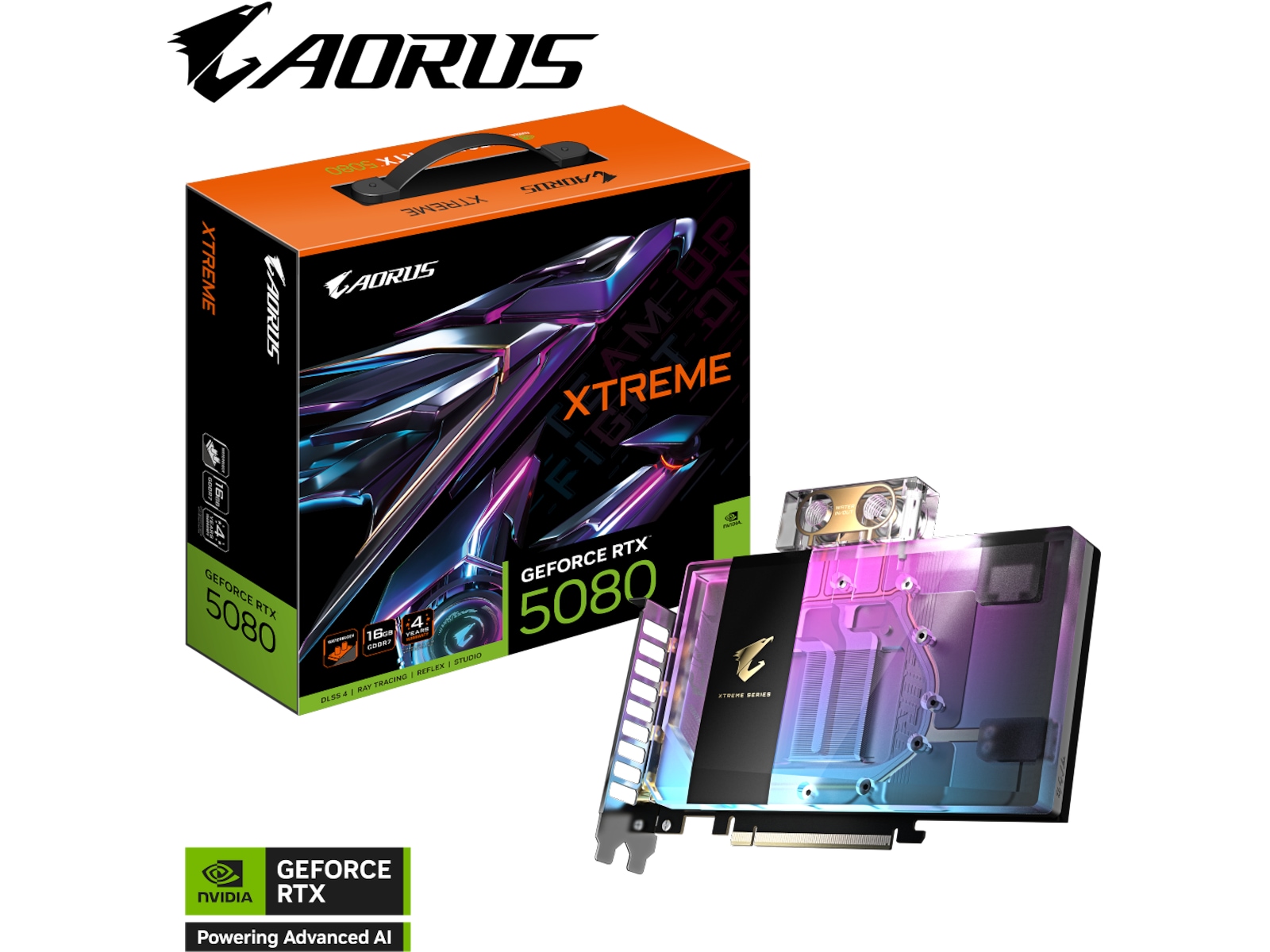 Gigabyte Aorus GeForce RTX 5080 XTREME WATERFORCE WB Grafikkort