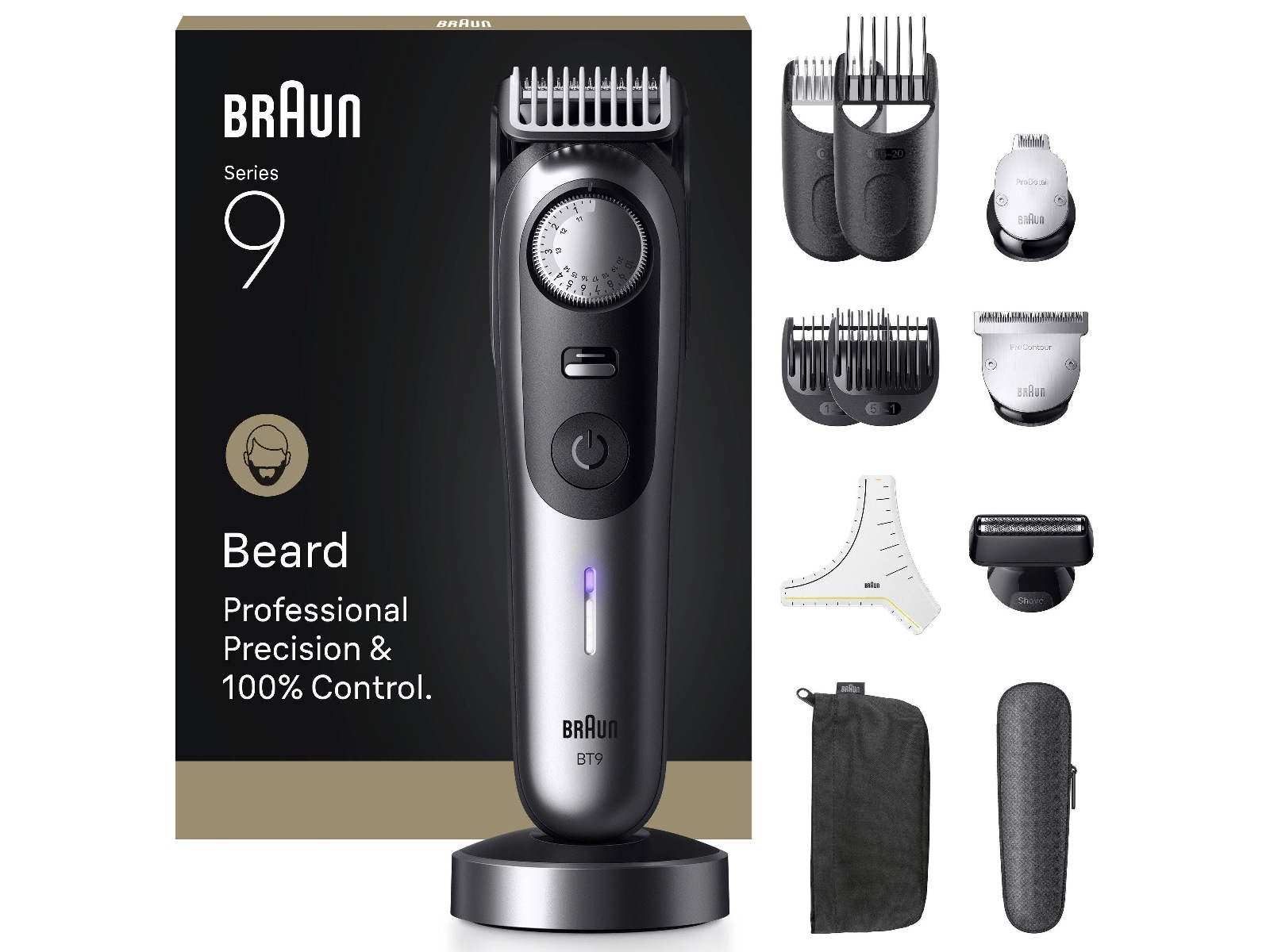 Braun Series 9 skægtrimmer (krom) Barbermaskine