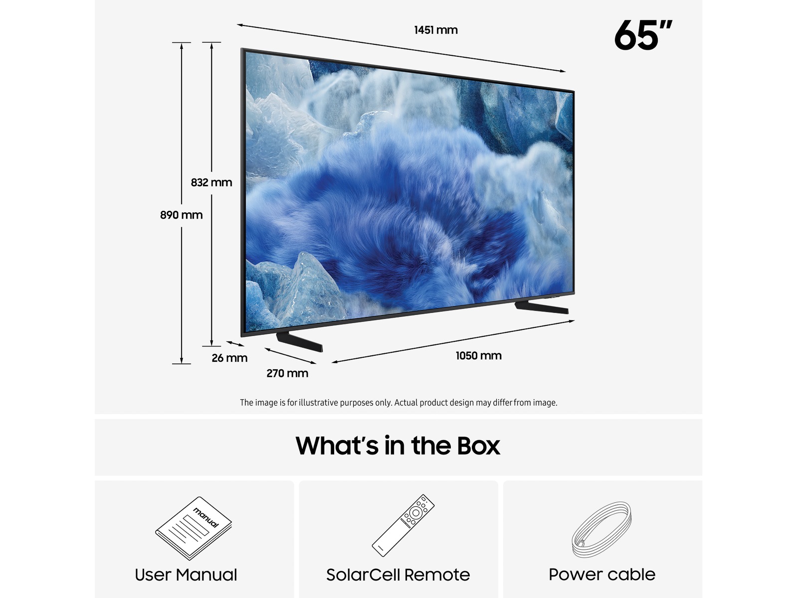 Samsung 65" Q8FA QLED 4K Smart TV (2025) 60 - 69 tommer TV