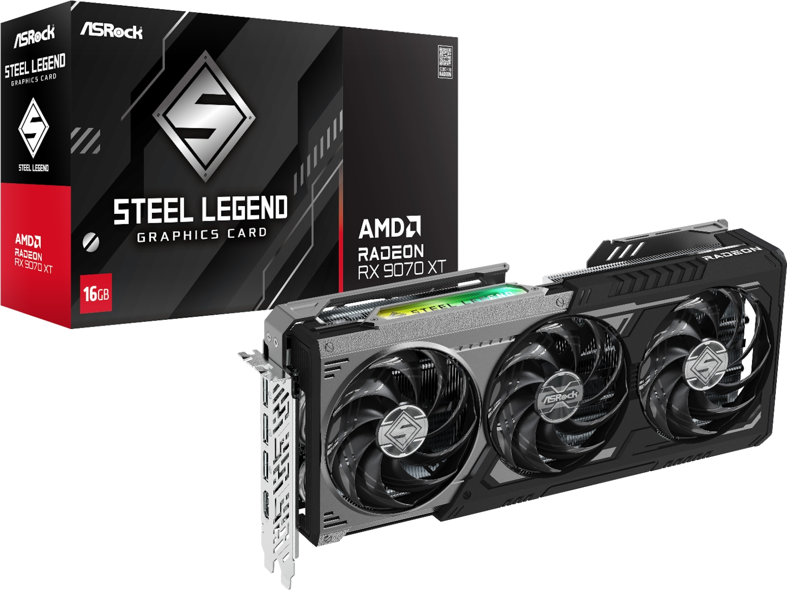ASRock AMD Radeon RX 9070 XT Steel Legend Dark Grafikkort