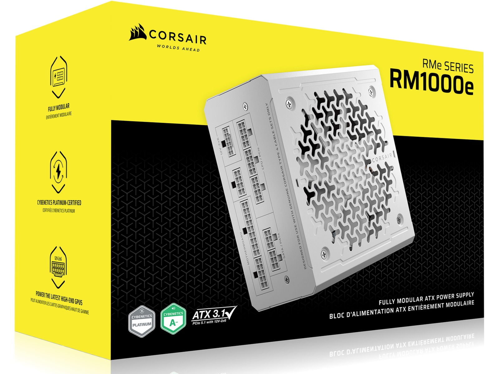 Corsair RMe Series RM1000e PSU (hvidt) Strømforsyninger