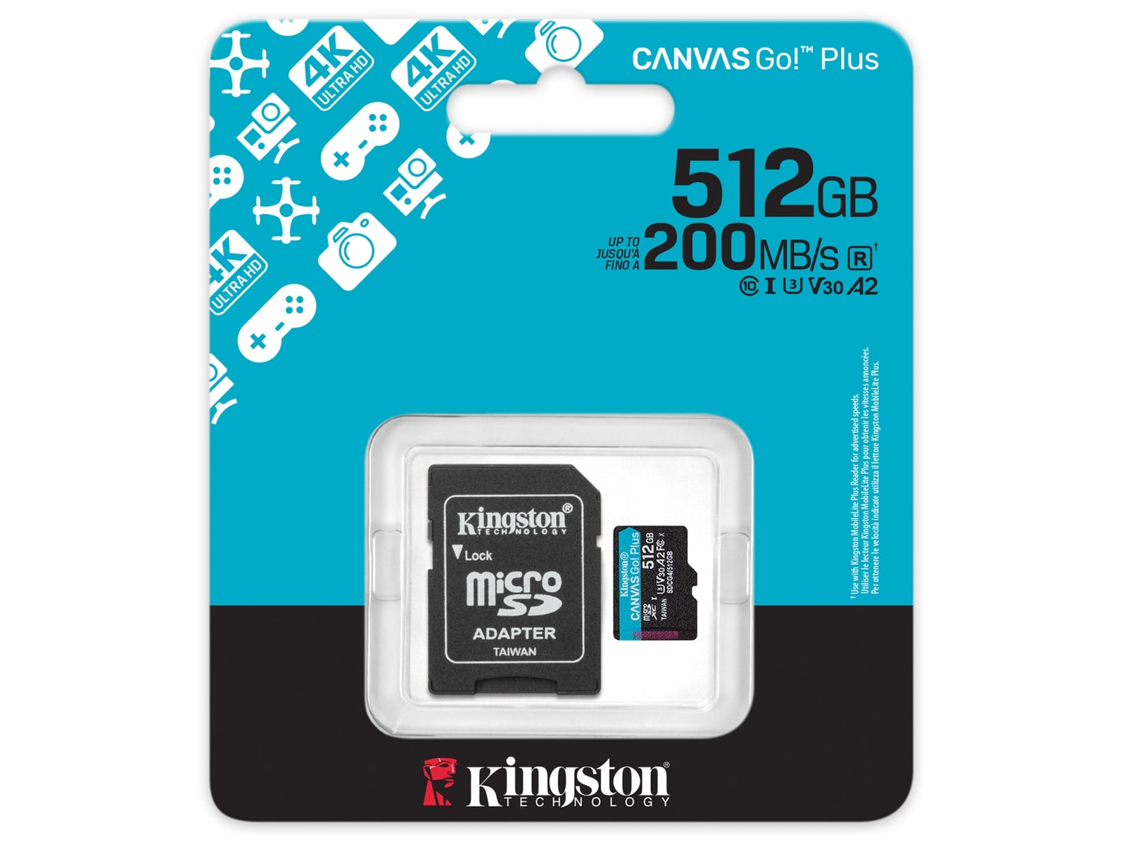 Kingston Canvas Go! Plus microSD 512GB Flash-hukommelse
