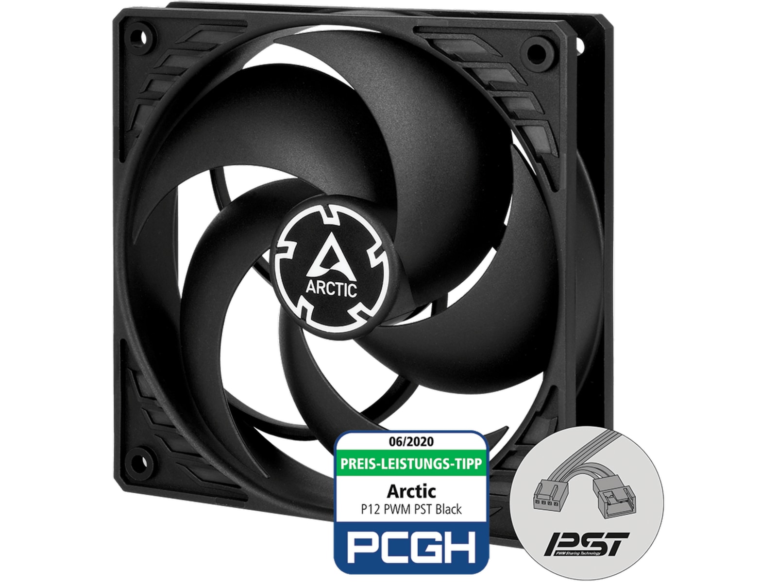 Arctic P12 PWM PST 120mm Ventilator (sort) Blæsere