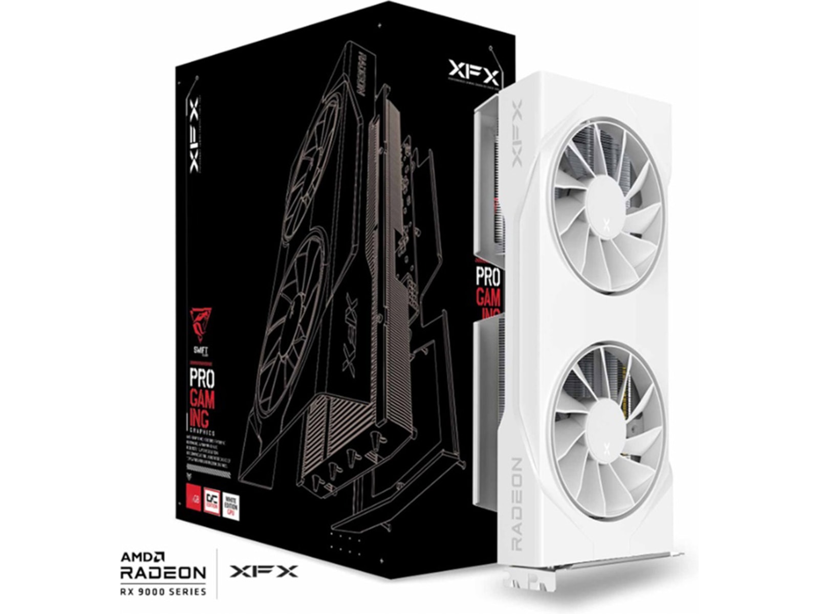 XFX Swift AMD Radeon RX 9060 XT OC Gaming (hvidt) Grafikkort