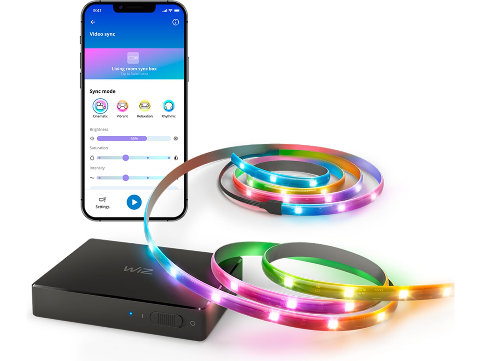 WiZ HDMI-synkroniseringsboks med TV-lysstribe (55"-65") Led strips & underholdning