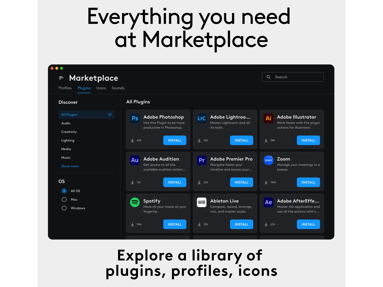 Logitech MX Creative Console (sort) Keyboards