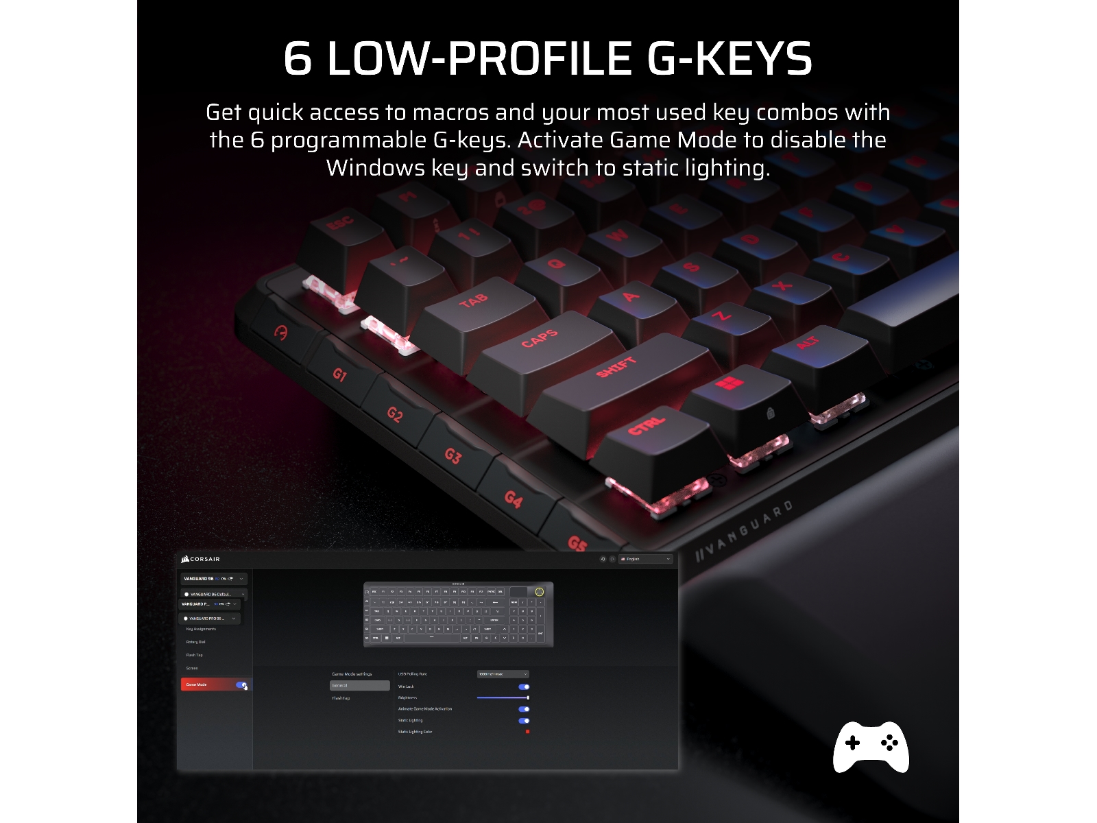 Corsair Vanguard PRO 96 RGB Gamingtastatur (sort) Gamingkeyboard
