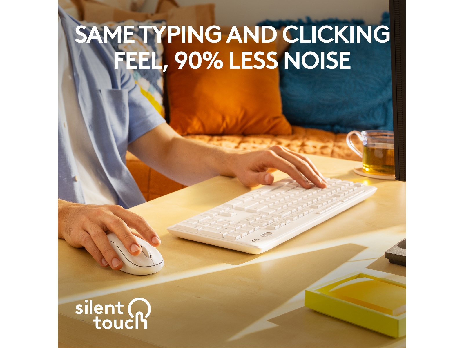 Logitech MK295 Silent Wireless Combo tastatur og mus (hvid) Mus & keyboards -kombinasjonspakker