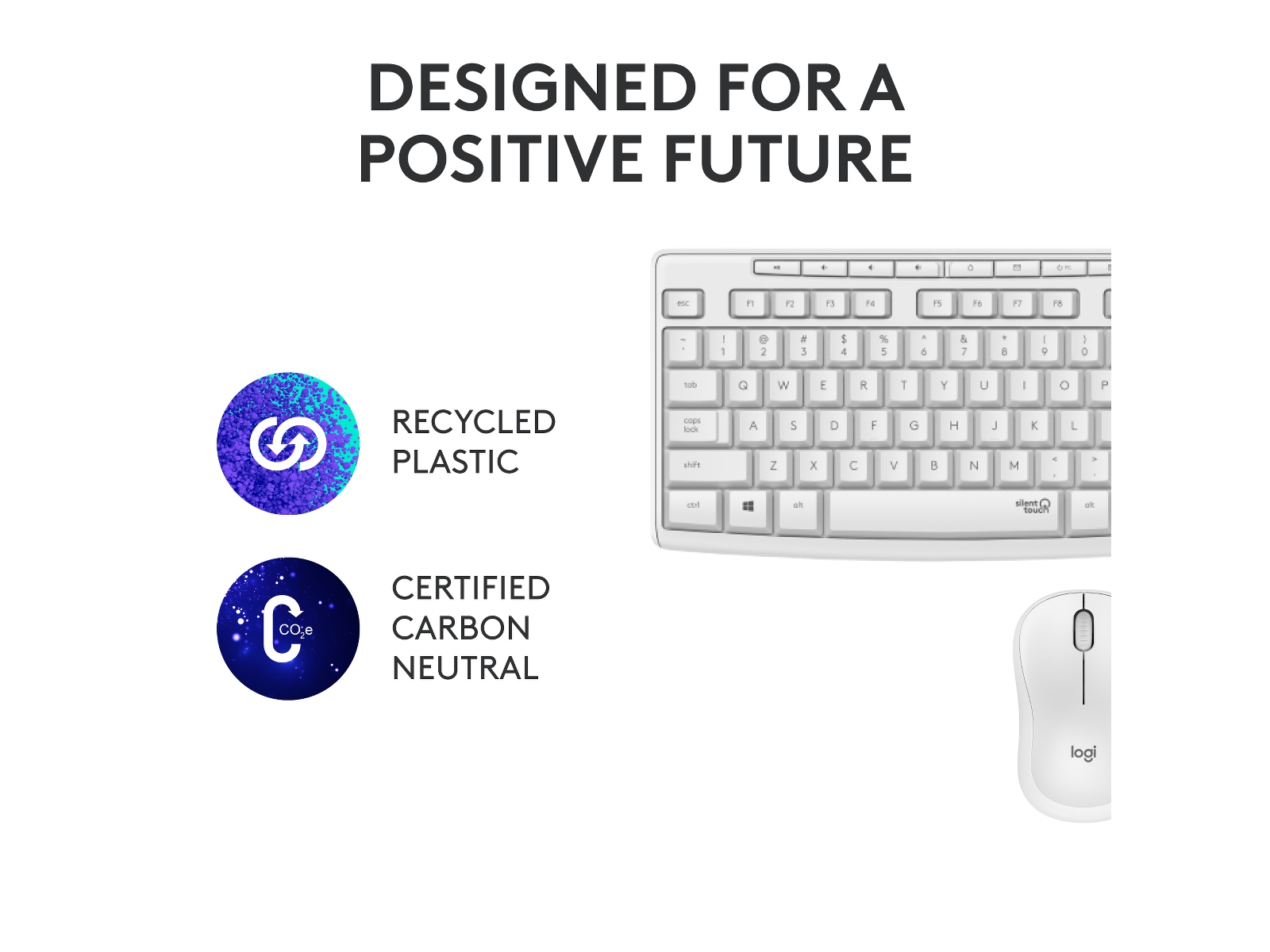 Logitech MK295 Silent Wireless Combo tastatur og mus (hvid) Mus & keyboards -kombinasjonspakker