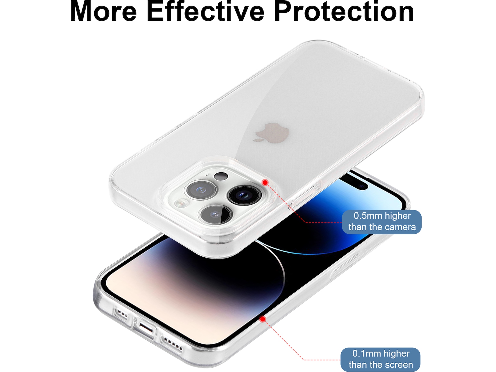 iiglo iPhone 15 Pro / 14 Pro Silikonecover (transparent) Mobilcover