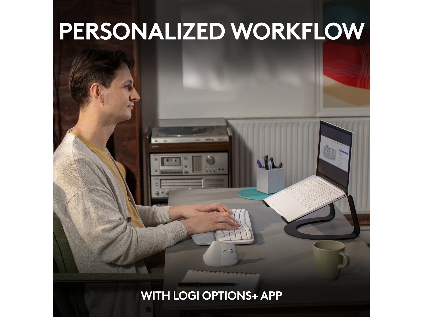 Logitech Wave Keys trådløst tastatur (off-white) Keyboards