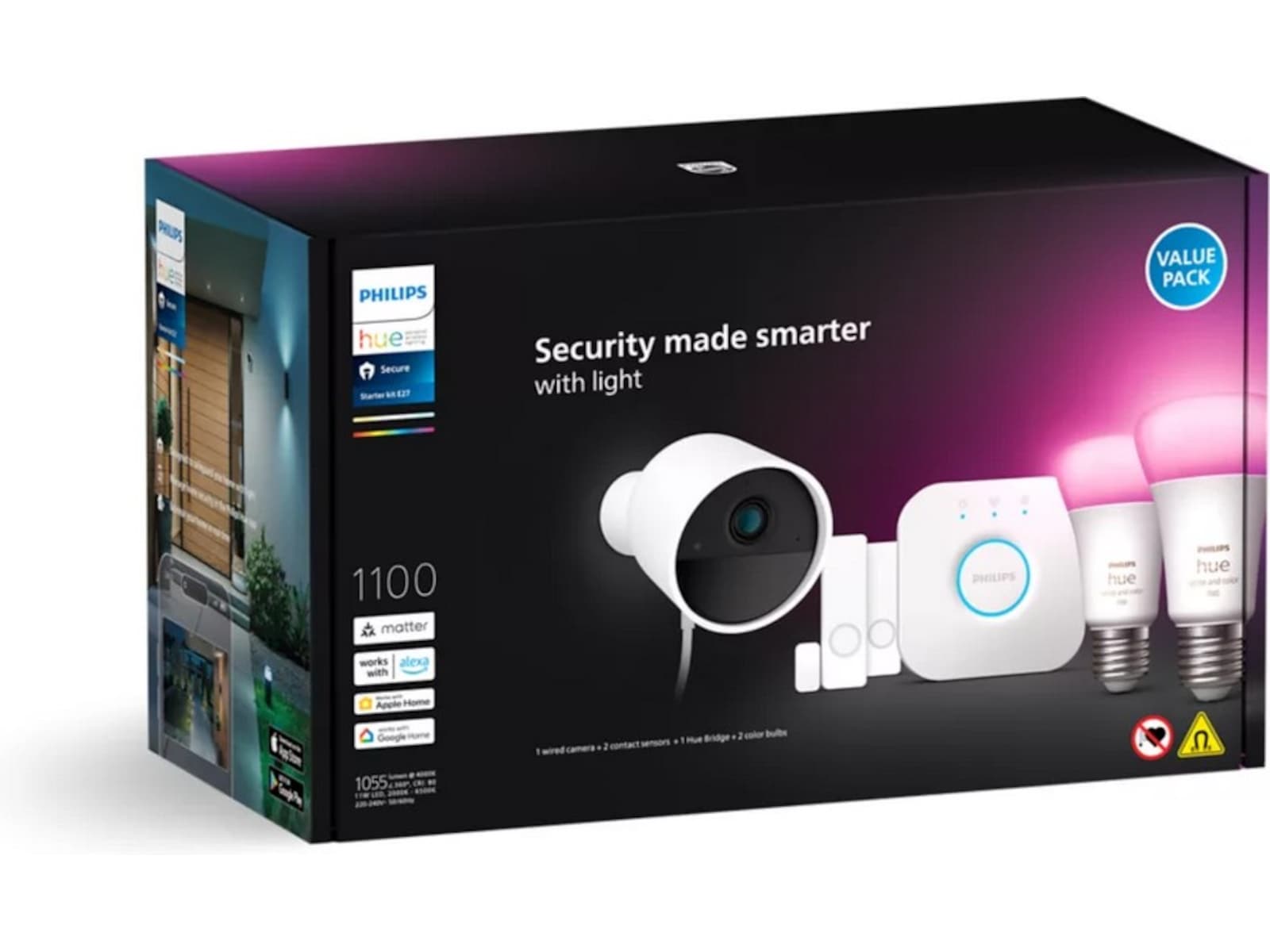 Philips Hue Secure kamera WCA E27 startpakke Overvågningskameraer