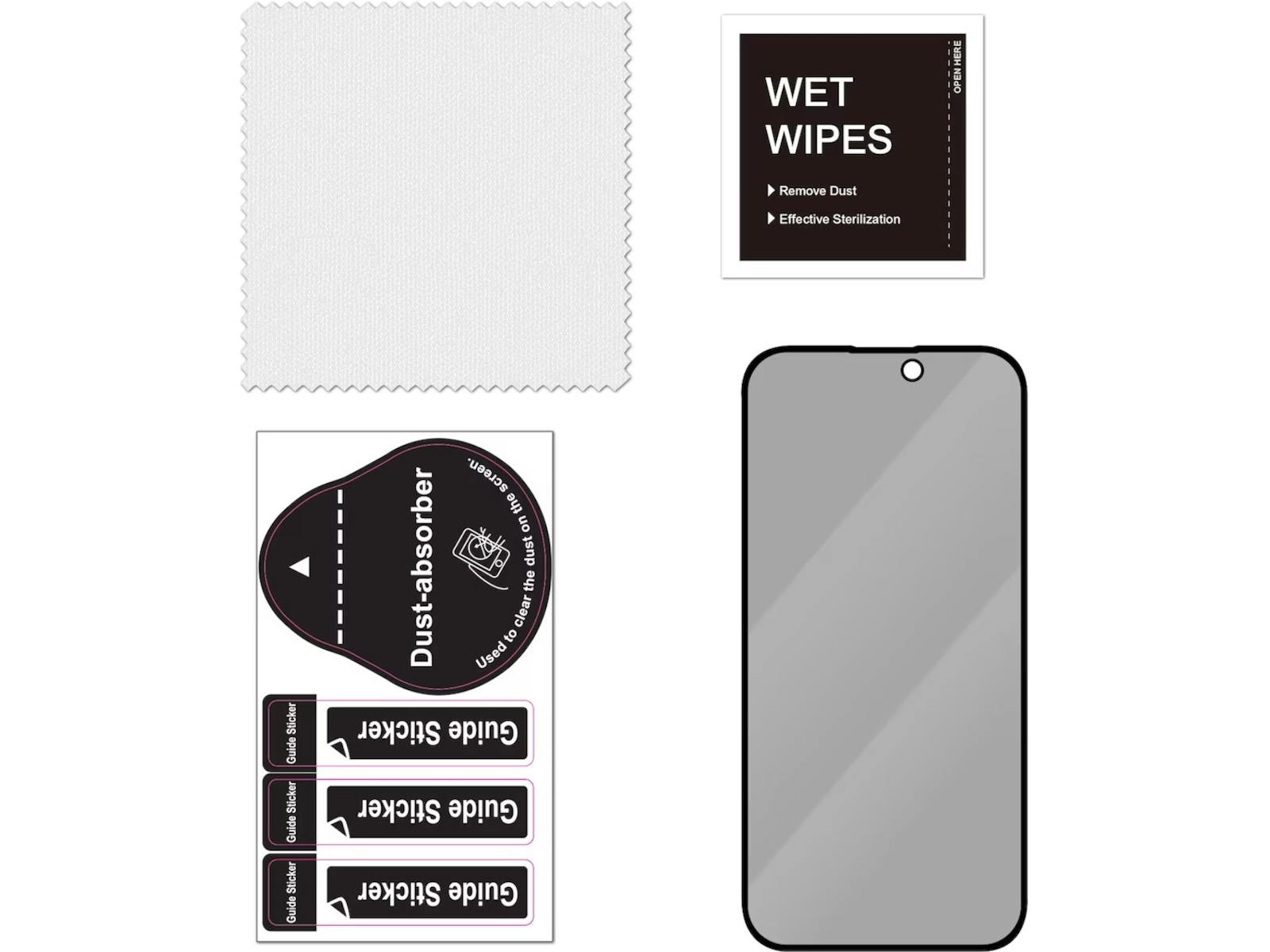 iiglo iPhone 16 Plus / 15 Plus 3D Privacy Skærmbeskytter Skærmbeskyttelse mobiltelefon