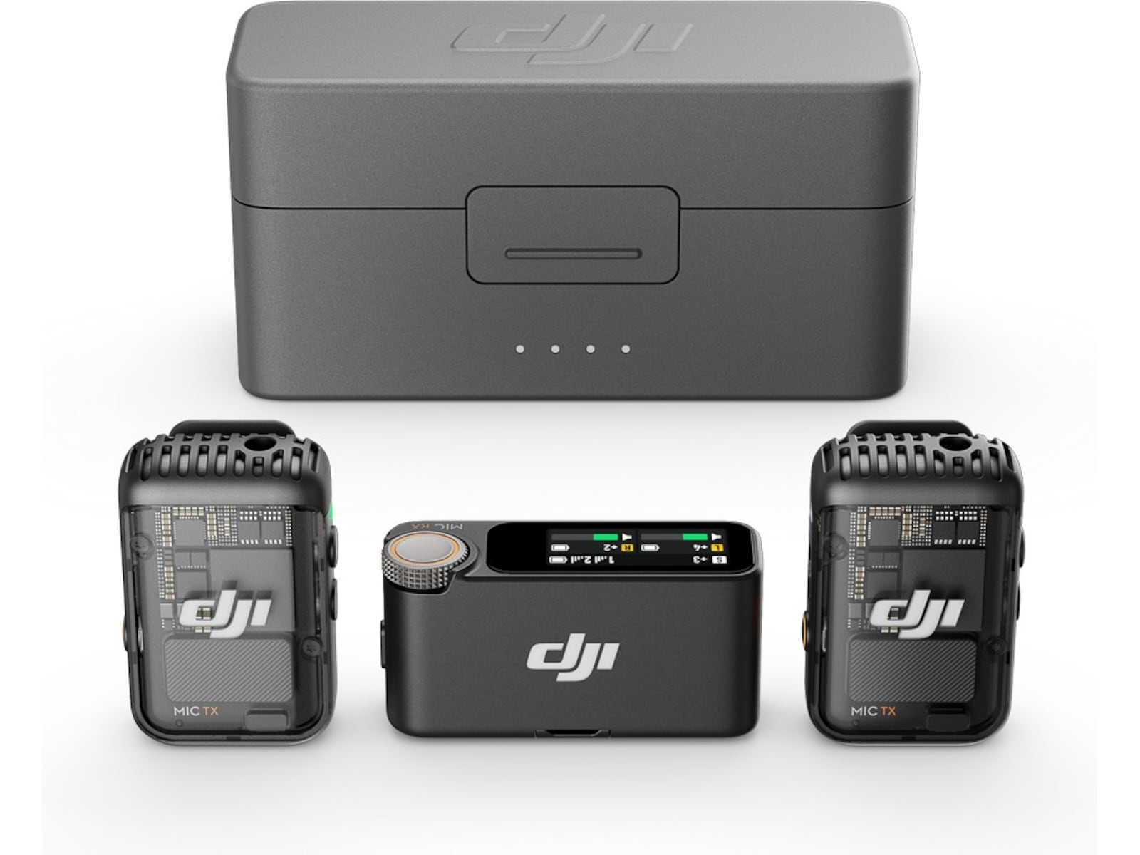 DJI Mic 2 (2 TX + 1 RX + Charging Case)  (shadow black) Kameramikrofon