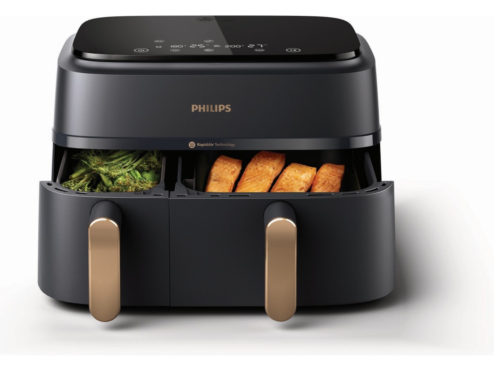 Philips Dual Basket Airfryer 9L NA352/00 (grå/kobber) Airfryer