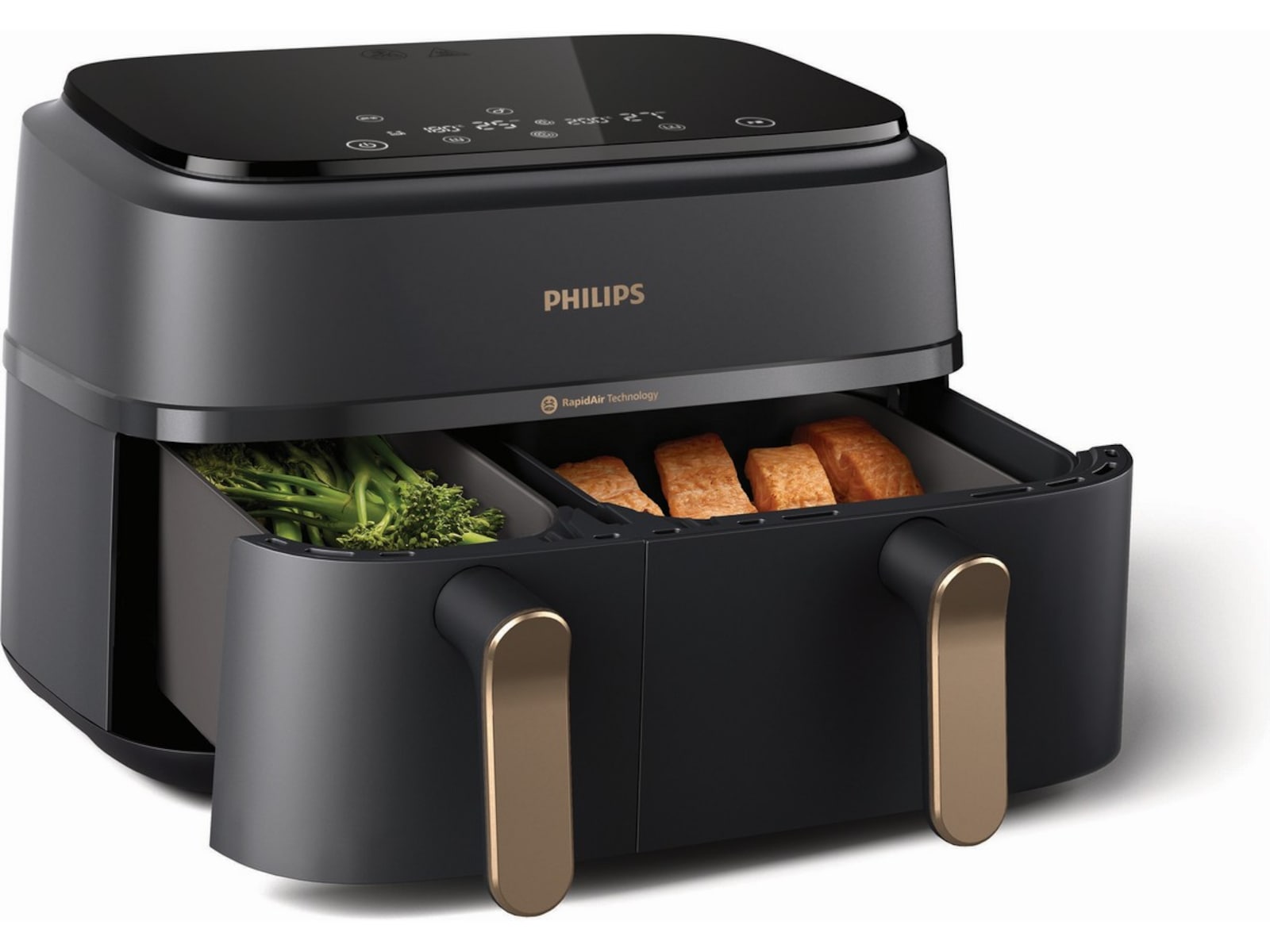 Philips Dual Basket Airfryer 9L NA352/00 (grå/kobber) Airfryer