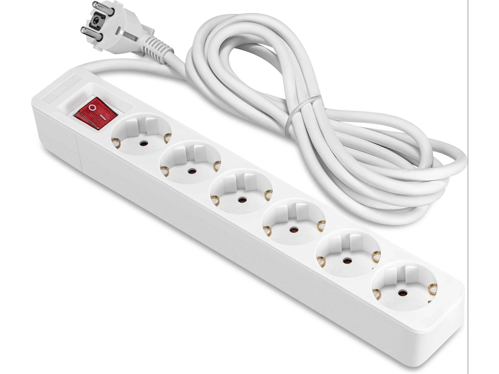 ON 6-vejs strømfordeler 3m Forlængerkabel & strømskinne