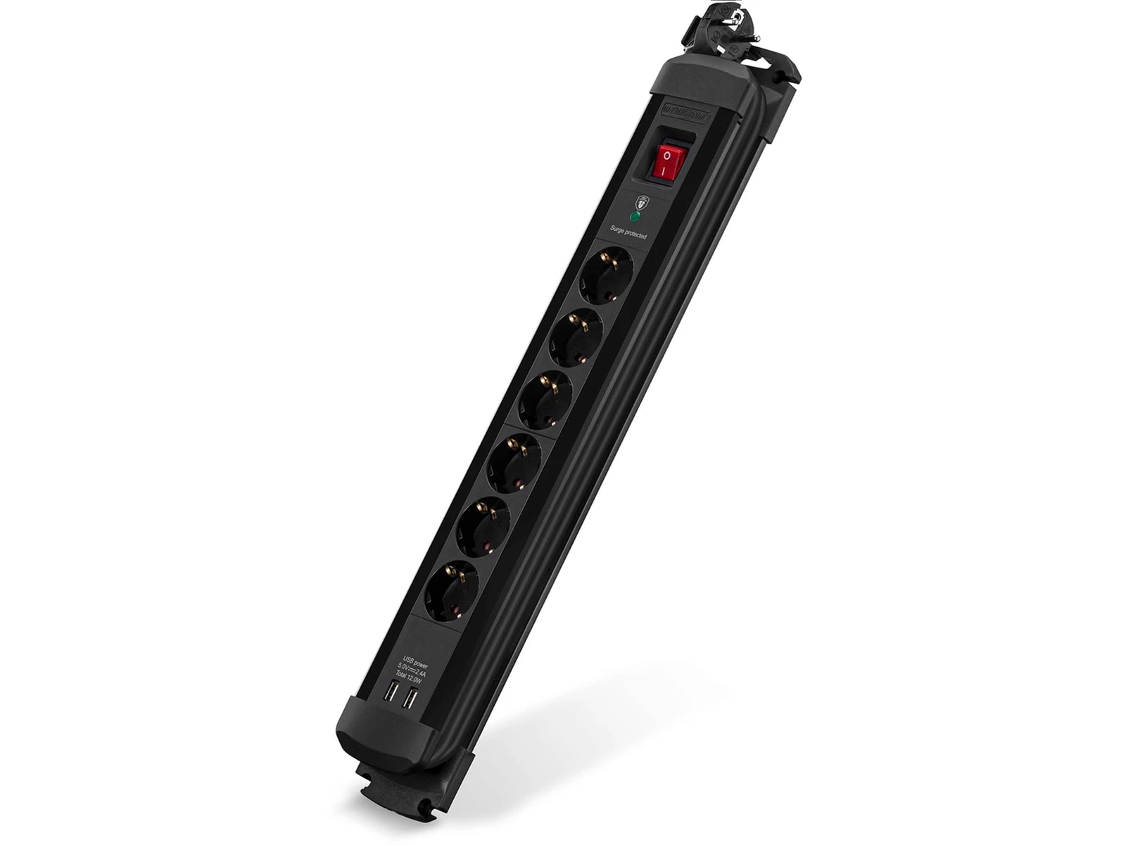 Andersson Strømfordeler 6x stik og 2x USB 1,5m (sort) Forlængerkabel & strømskinne