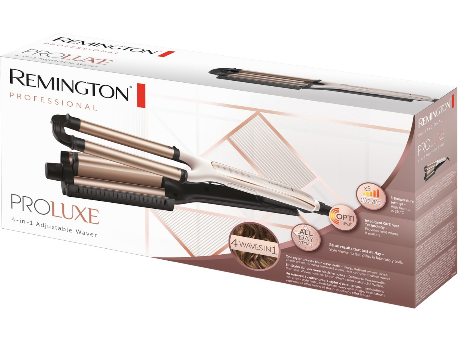 Remington PROluxe 4-i-1 justerbart krøllejern Hårpleje & styling