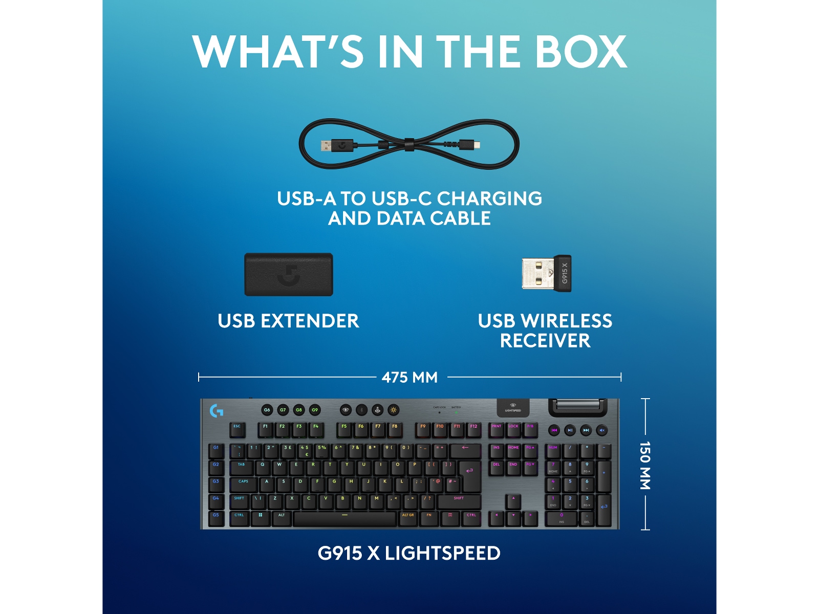 Logitech G915 X Lightspeed TKL Trådløst Gamingtastatur (sort) Gamingkeyboard