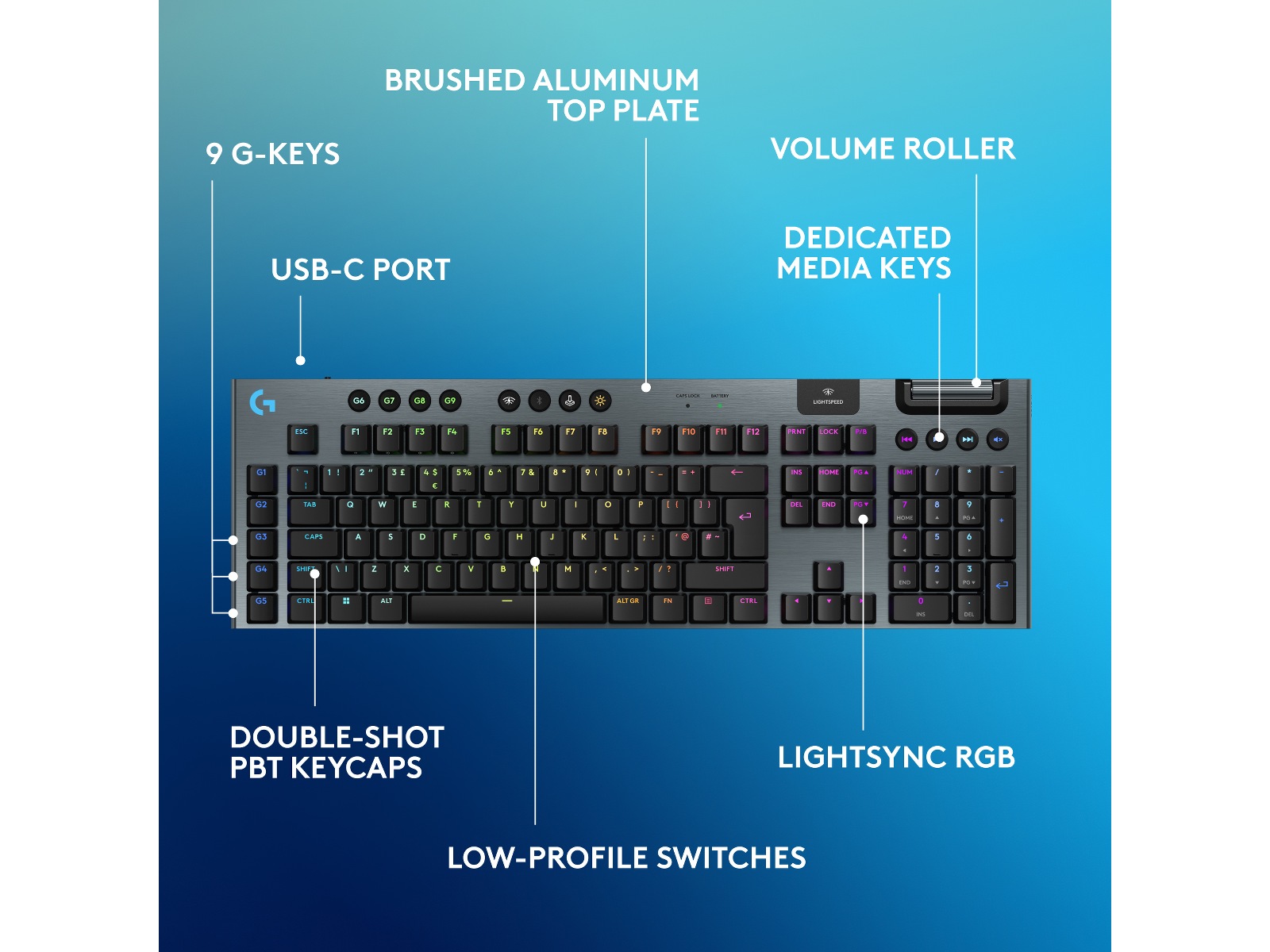 Logitech G915 X Lightspeed TKL Trådløst Gamingtastatur (sort) Gamingkeyboard