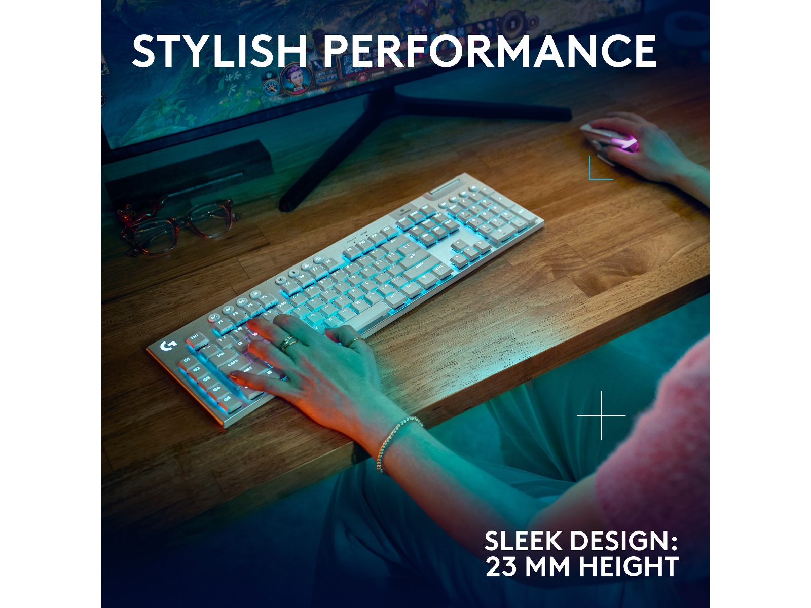 Logitech G915 X Lightspeed Trådløst Gamingtastatur (hvidt) Gamingkeyboard