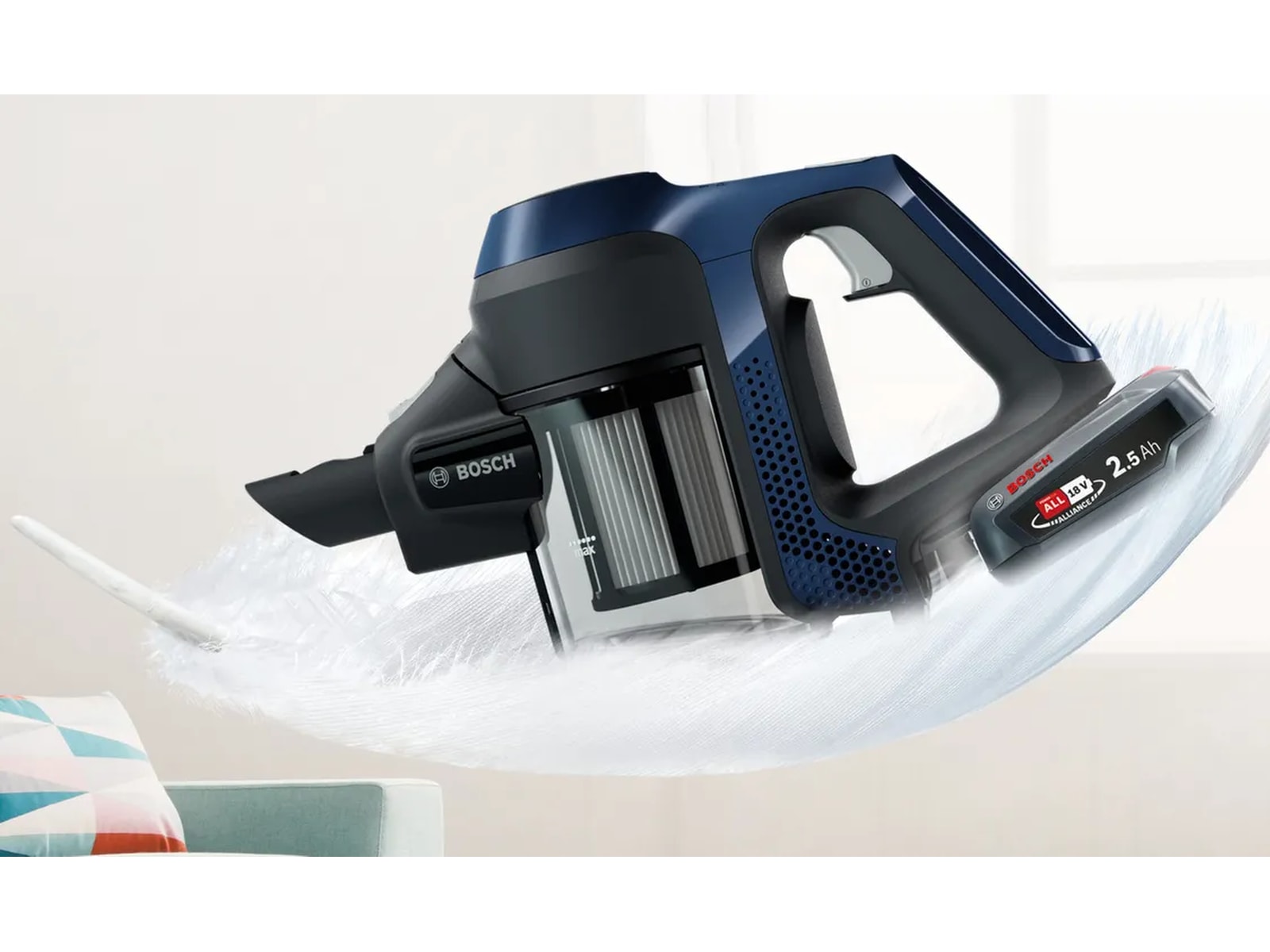 Bosch Unlimited Series 6 genopladelig støvsuger (blå) Ledningsfrie støvsugere