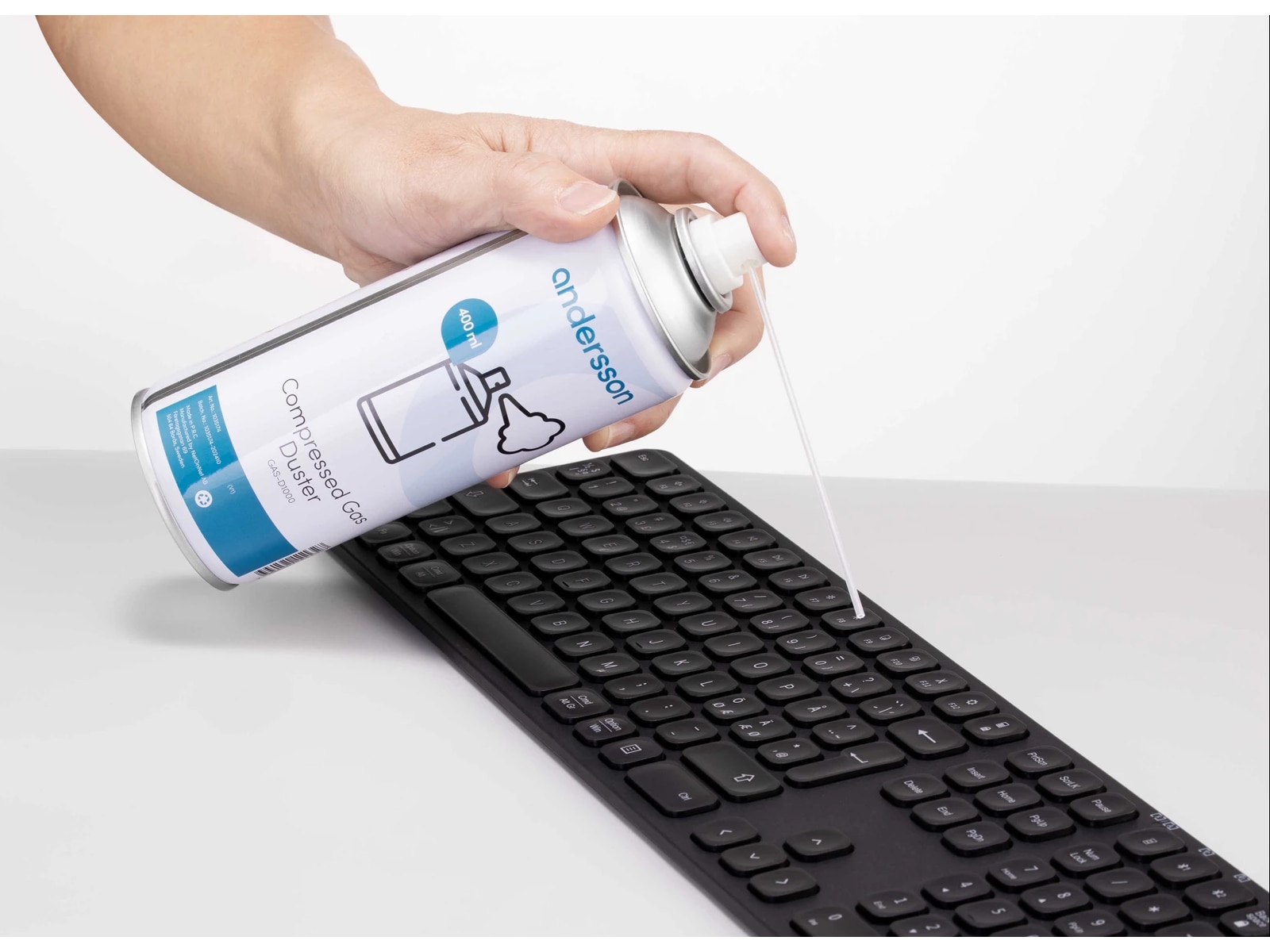 Andersson GAS-D1000 komprimeret luft på dåse Rengøring