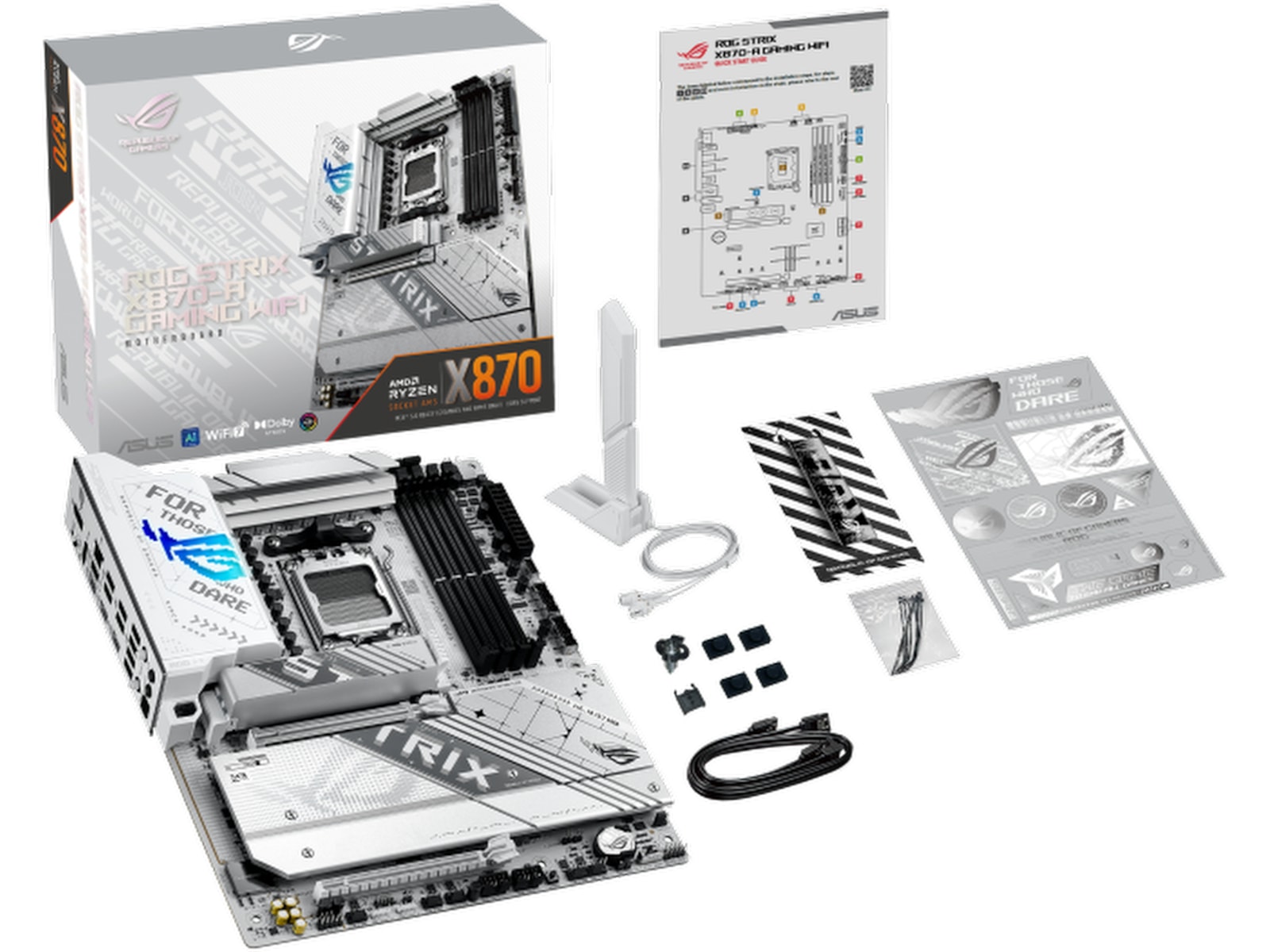 ASUS ROG Strix X870-A GAMING WIFI Bundkort (hvid) AMD Socket